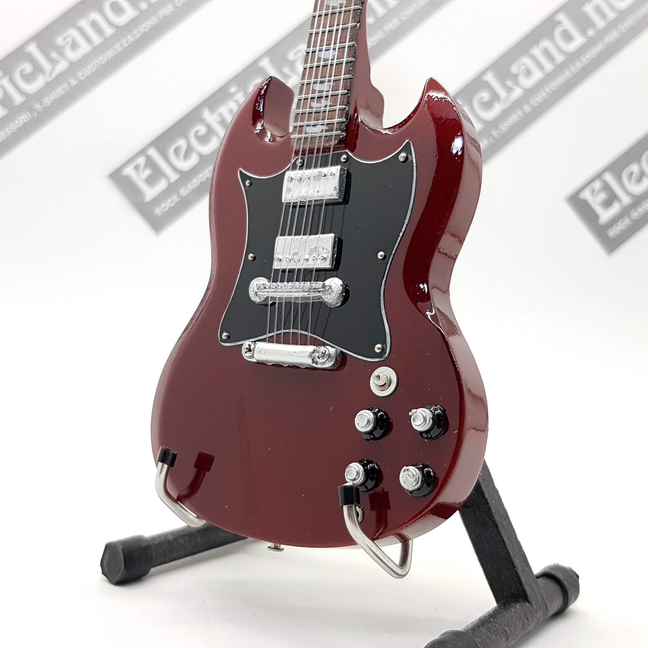 Mini guitar Angus Young AC/DC sg model + boîtier miniature à échelle 1:4 guitare miniature avec étui de collection music gadget rock ac-dc