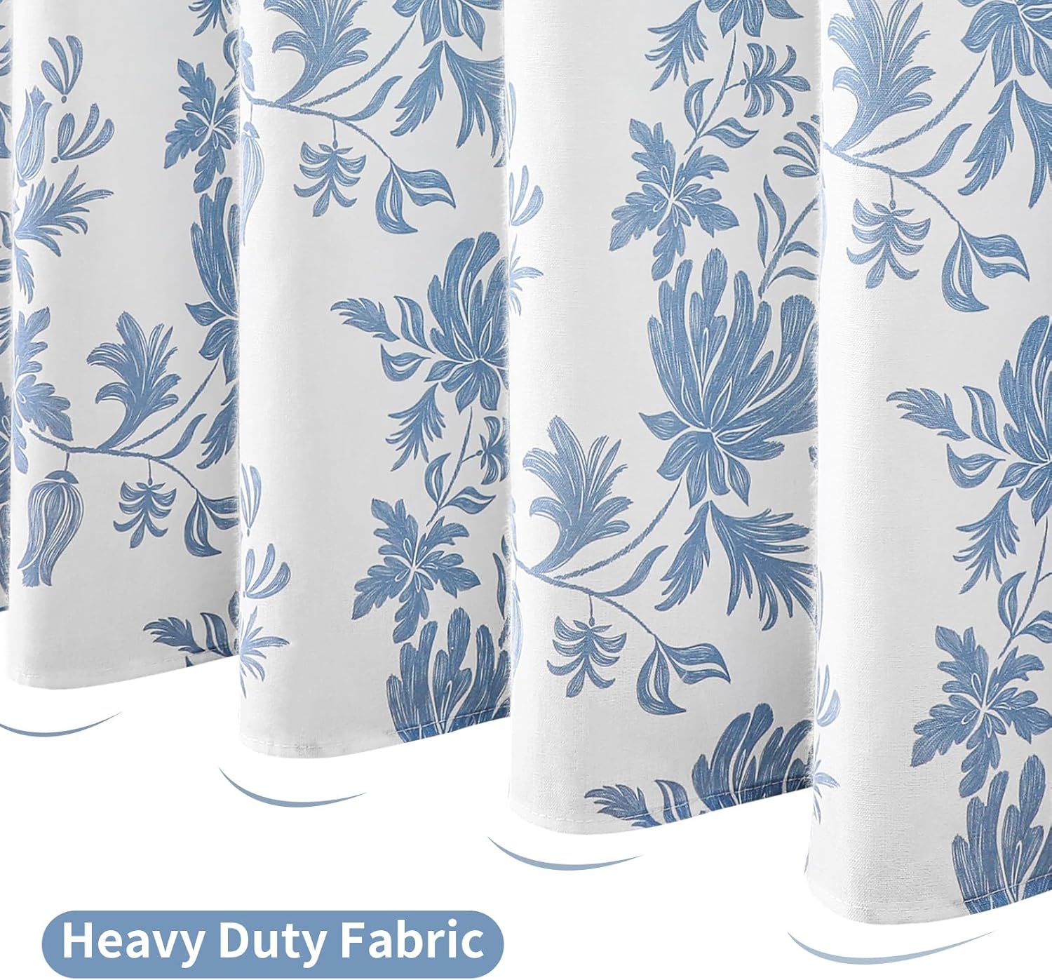 Colorful Star Cotton Shower Curtain for Bathroom, Light Blue Floral Shower Curtain 72x 72 in, Farmhouse Cottage Vintage Country Bathroom Decor