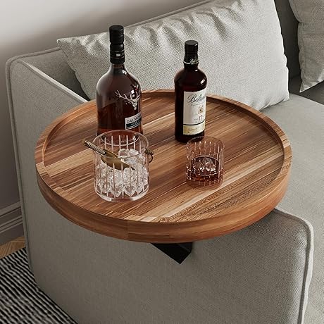 Acacia Wood Chair for Table: Trayble Couch Companion Armchair Table for Eating and Work