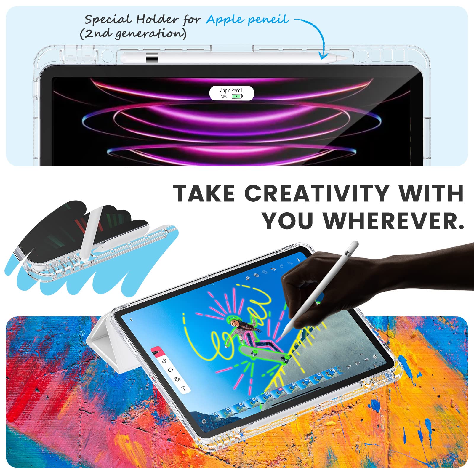 Amazon | INFILAND iPad Pro 12.9 ケース 第6世代/第5世代 2022/2021 