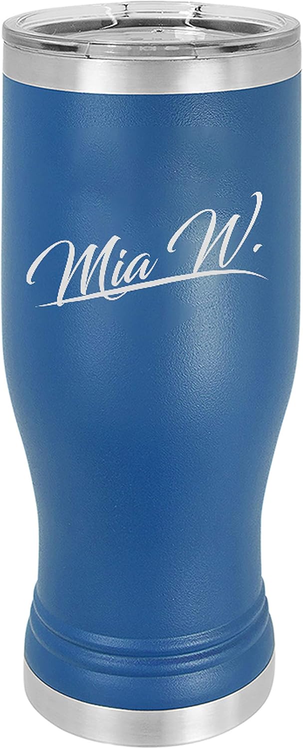 Personalized 20oz. Vacuum Insulated Stemless Pilsner Tumbler (Light Blue)