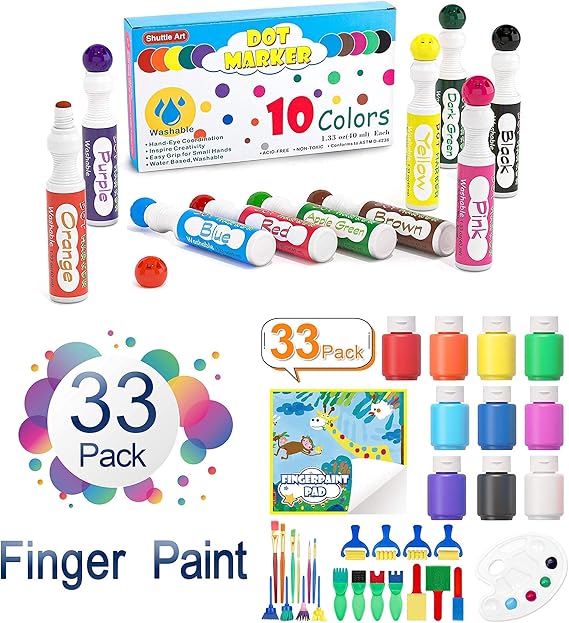 Shuttle Art Dot Markers Bundle, Set of 10 Colors Dot