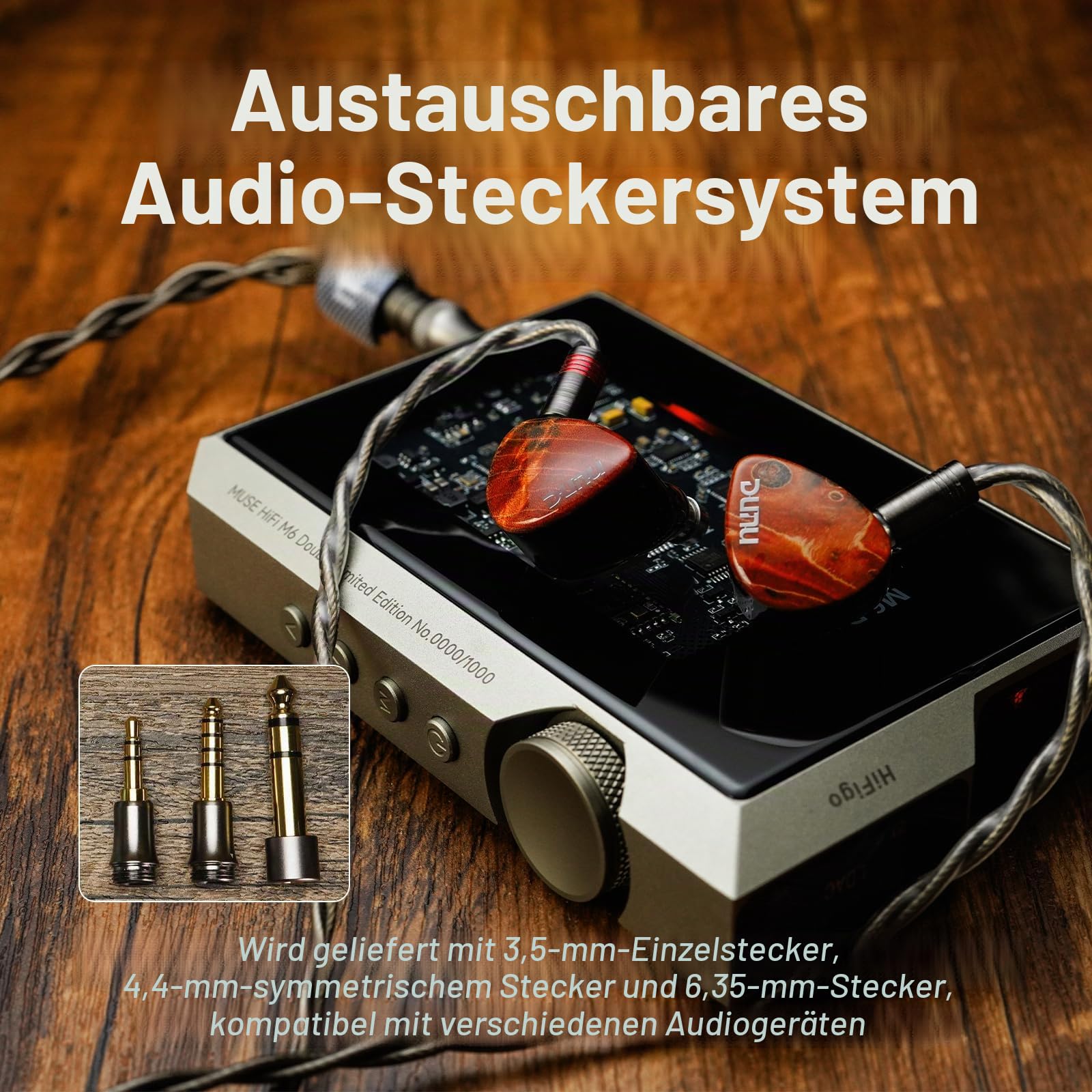 HiFiGo DUNU x Gizaudio Da Vinci IEMs 2DD+4BA, Dual Dynamic und 4 Balanced Armature Treiber Hybrid In-Ear Ohrhörer HiFi mit 5-Wege-Frequenzweiche (Da Vinci)