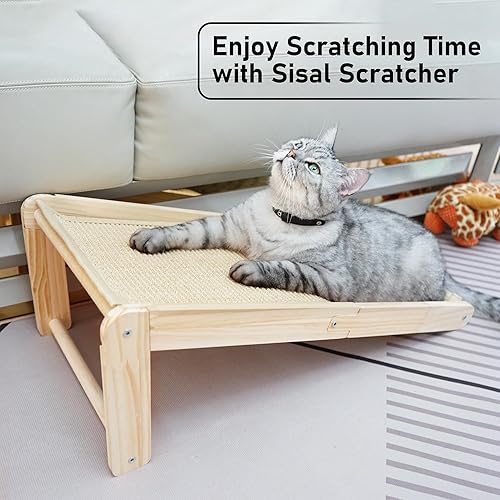 Miniatura 2 de LOVMIOAW Rascador para gatos, rascador de gato en forma de L para gatos de interior, rascador de gatos de tres modos, protector de muebles de sisal