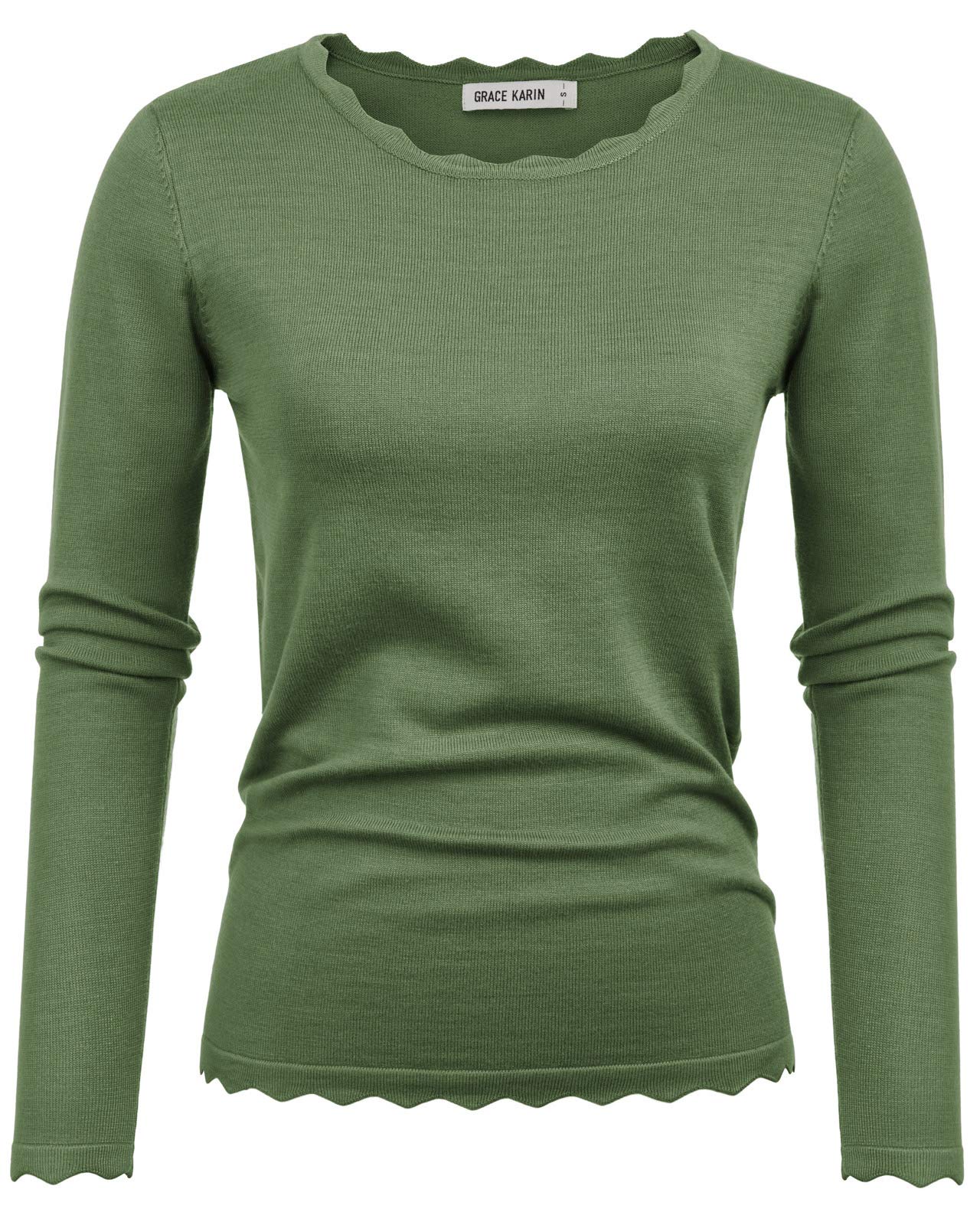 Women's High Stretchy Long Sleeve Pullover Sweater Blouse Top