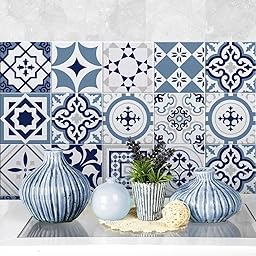 RE-COVERTILES - Pegatinas Azulejos Cocina y Baño Stickers de PVC Impermeables Antiarañazos Decoración de Pared Baldosas Peel and Stick - Modelo 10 Pzas 20x20 cm PS00099 Made in Italy