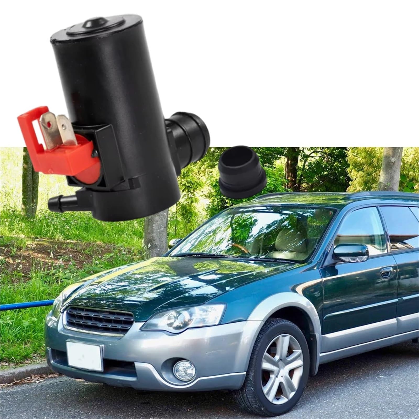 Silnik pompy spryskiwaczy wycieraczek szyby przedniej 86611AA010 pasuje do Subaru pasuje do Forestera pasuje do Imprezy 98-05 dysza spryskiwacza zawór spryskiwacza(Black)
