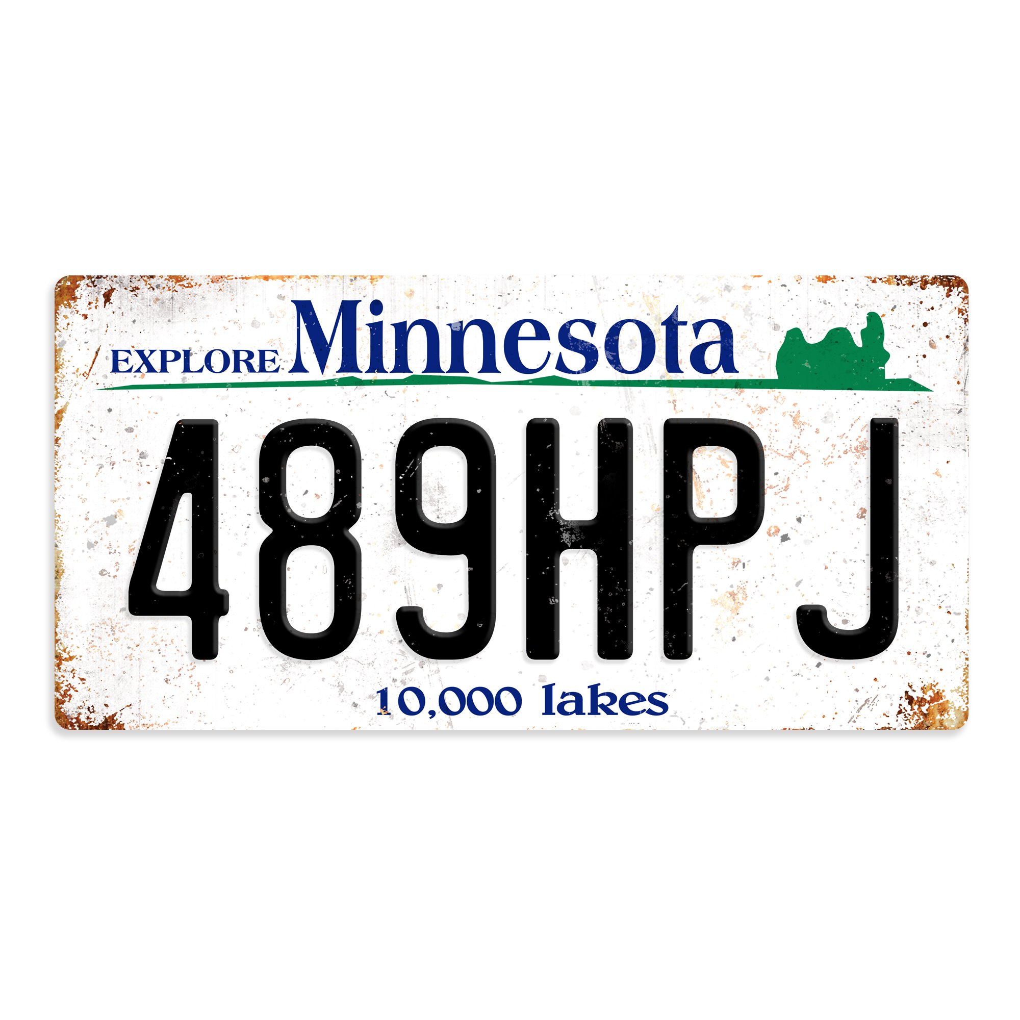 WTF | American Number Plates - Minnesota | Sticky-Pads - Metal Wall Sign Plaque Art Inspirational