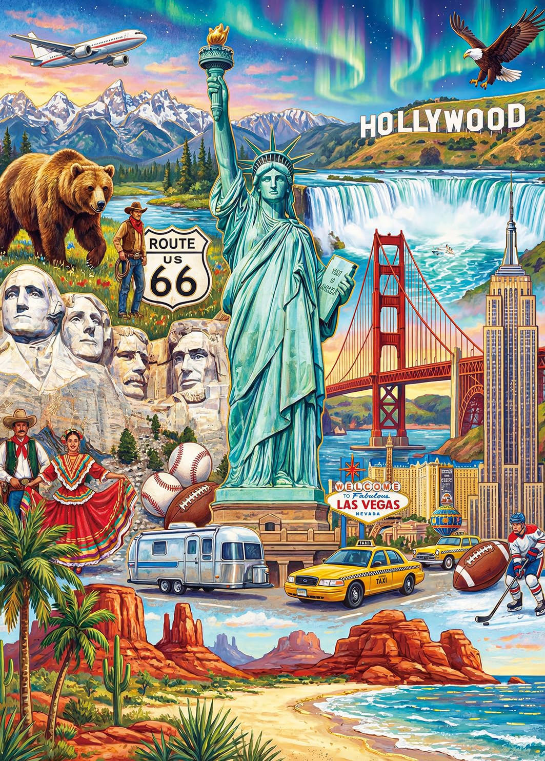 Puzzles 1000 Pieces for Adults -Famous American Scenery