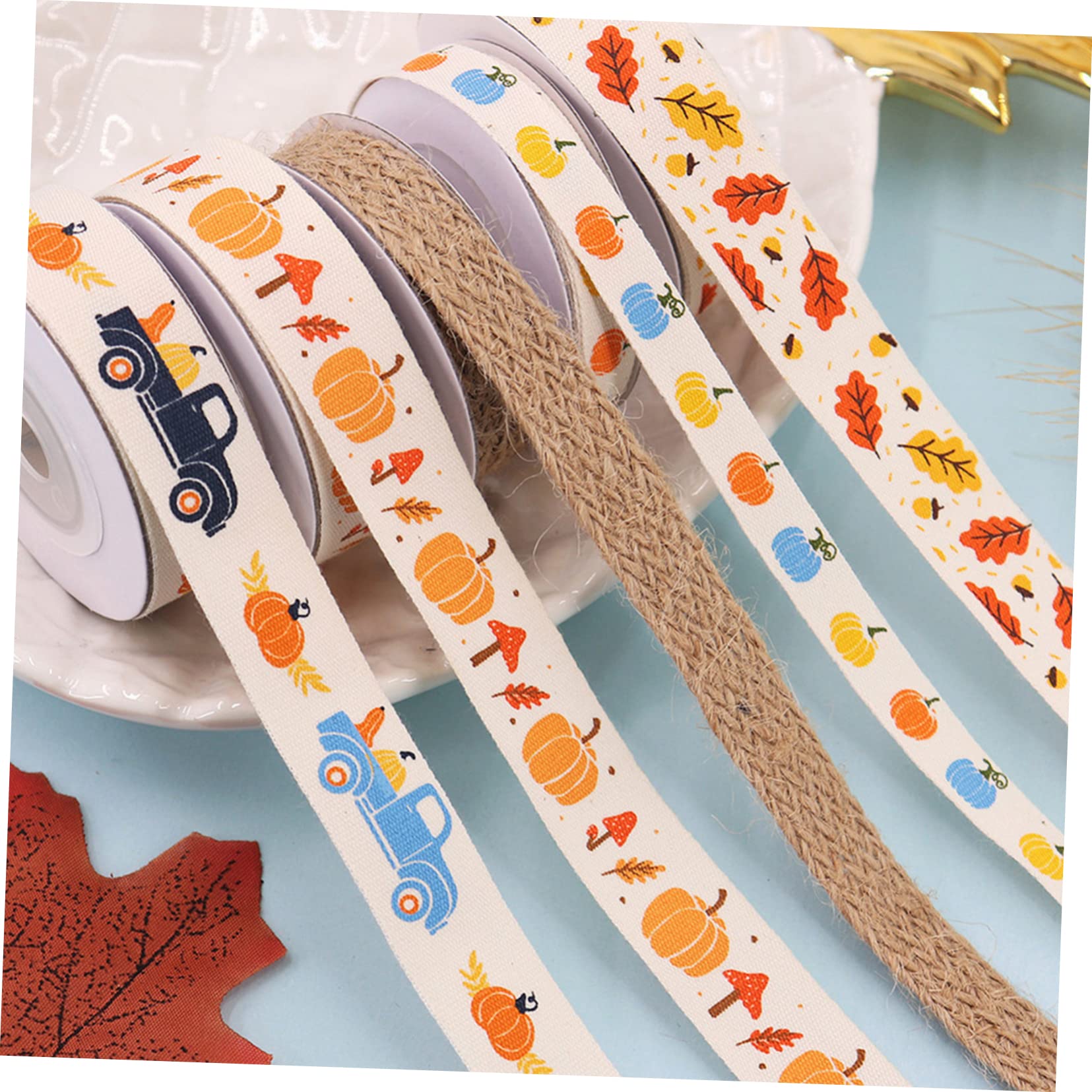 NUOBESTY 4 Sätze Thanksgiving-gurtband Weißes Band Partydekorationen Schleife Weihnachtsband Ribbon Geschenkband Band Diy Dekorationen Dekorative Bänder Für Partys Polyester 5 Rollen * 4