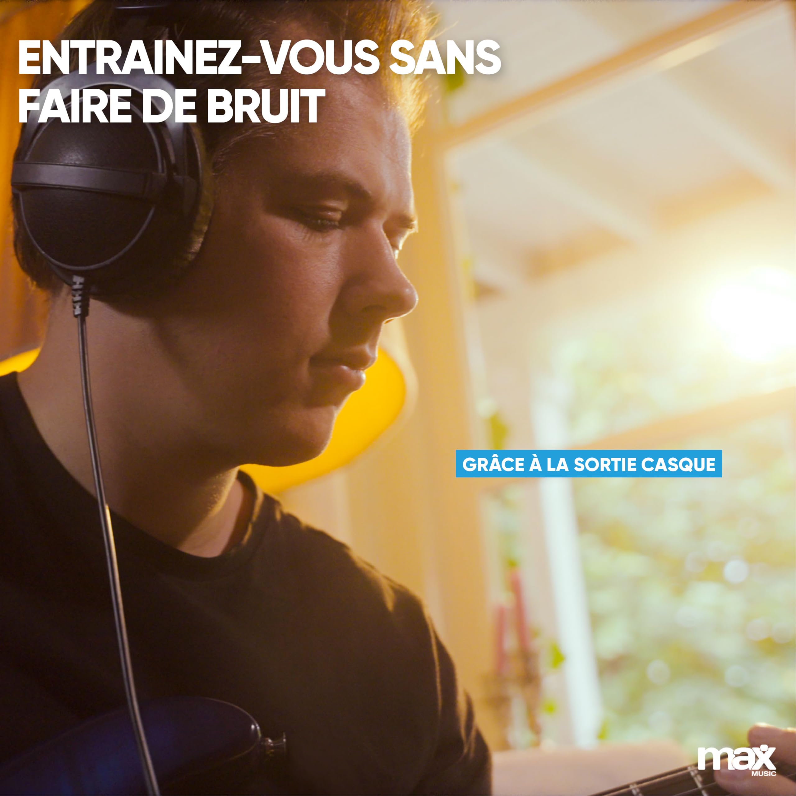 MAX GIGKit Amplificateur 40 Watts pour Guitares Électriques - Tonalité Réglable, Poignée de Transport, Sortie Casque, Entrée AUX, Idéal pour Jouer de la Guitare à la Maison et Petits Concerts