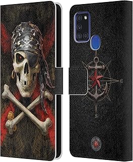 Official Anne Stokes Pirate Skull Leather Book Wallet Case Cover Compatible For Samsung Galaxy A21s 2020 Official Anne Stokes Pirate Skull Leather Book Wallet Case Cover Compatible For Samsung Galaxy A21s 2020