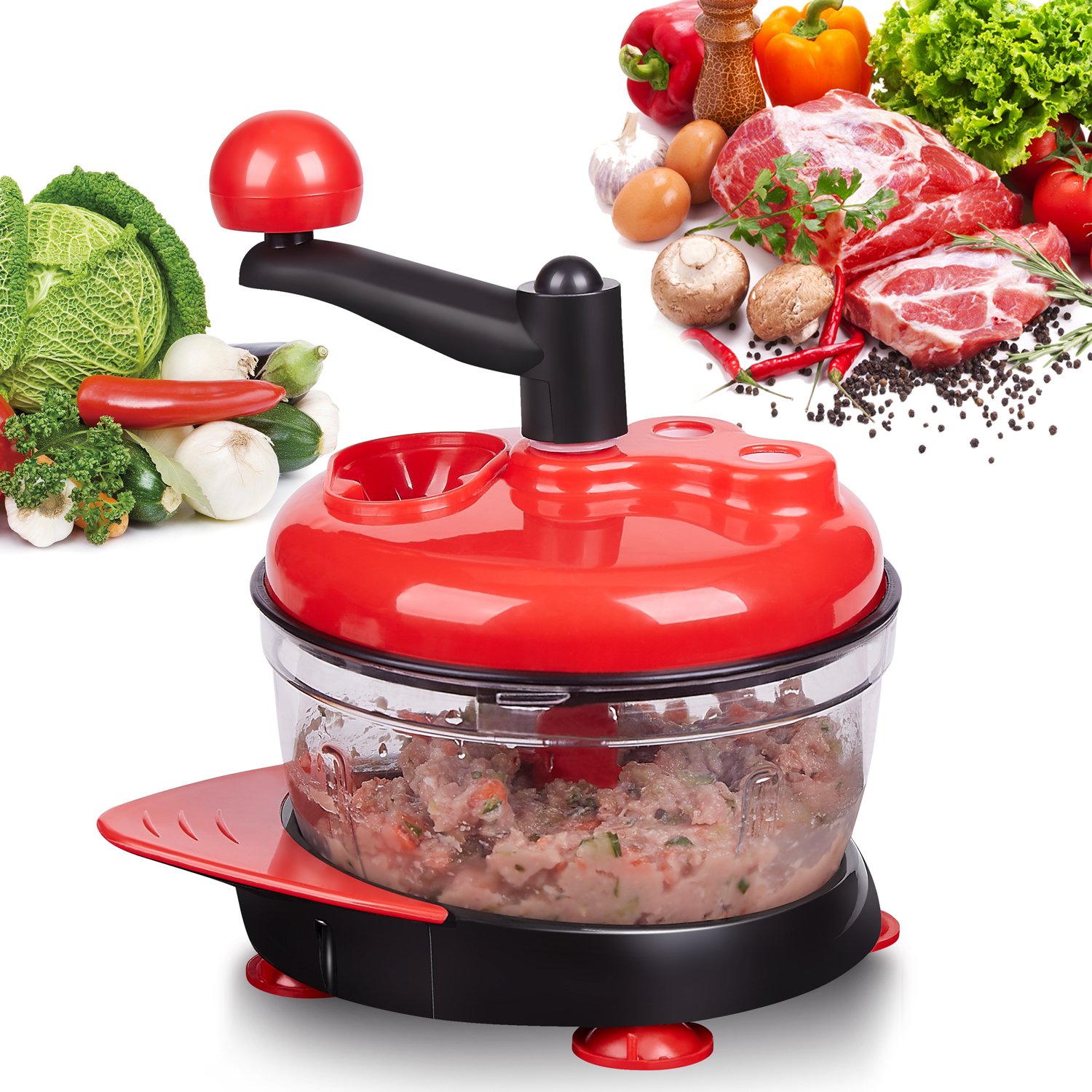 Amazon | SUJESI みじん切り 手動 野菜みじん切り器 回転式 みじん切り