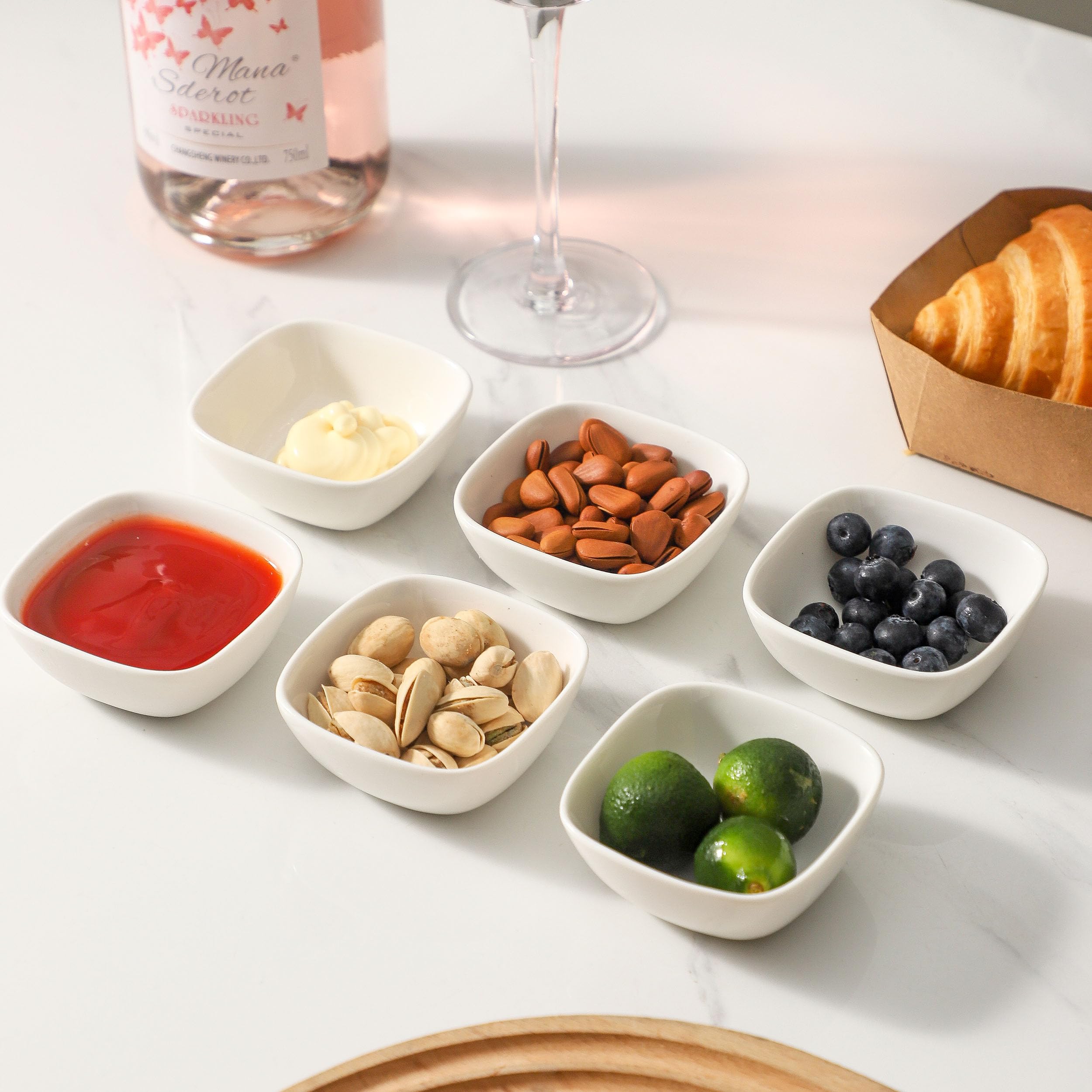 Swuut Lot De 6 Bols à Tremper En Céramique De 1,5 G, Plats à Sauce Soja, Mini Plat Pour Planche à Charcuterie, Condiments, Sushis, Sauce Tomate, Barbecue Et Fête (noir