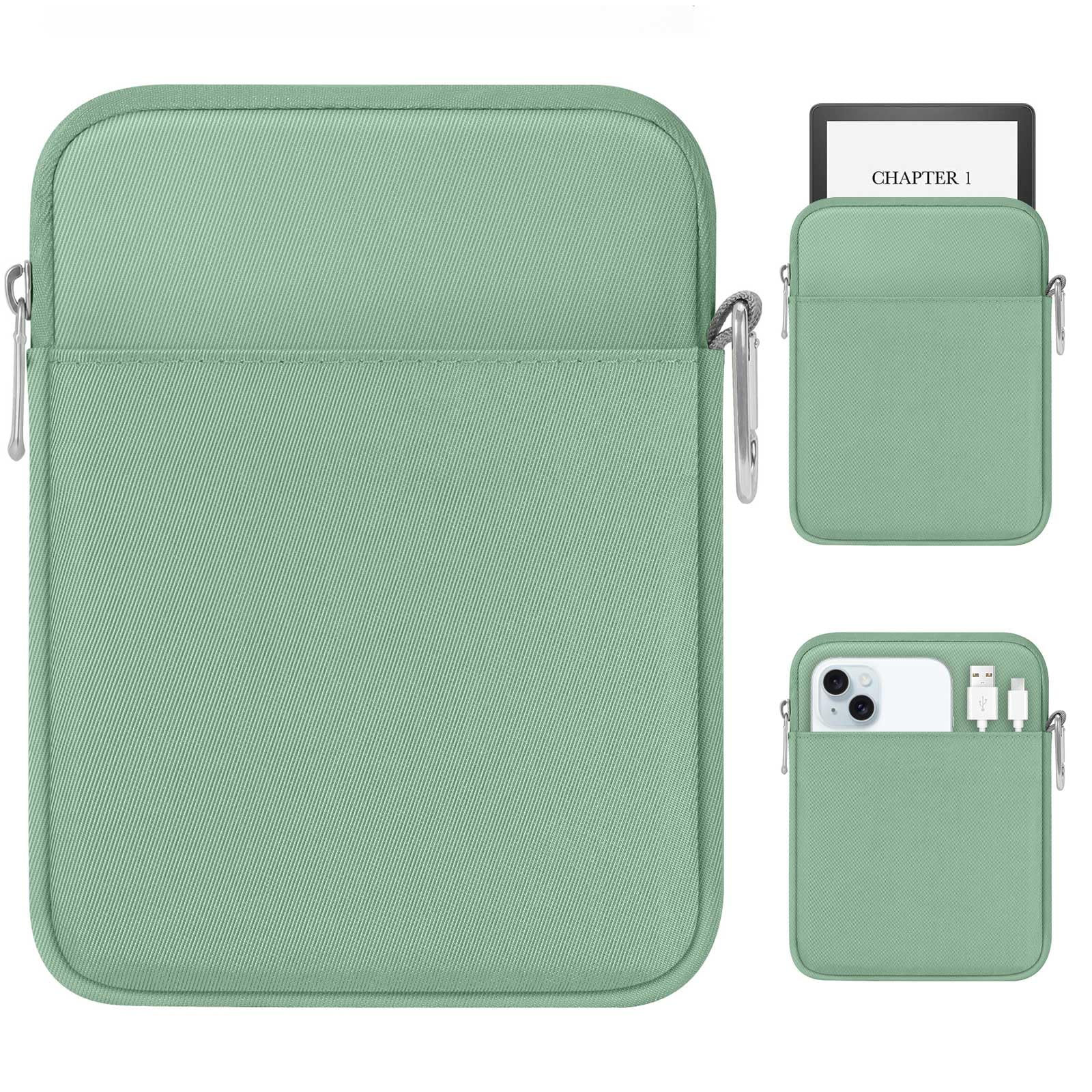 MoKo 6-7" eReader Sleeve Tasche für 7" ereaderColorsoft Signature Edition,All-New 6" ereader 11. 2022/10th Gen 2019/8th Gen 2016, 6.8" ereaderPaperwhite 11./10. 2021/2018, Dunkelgrün