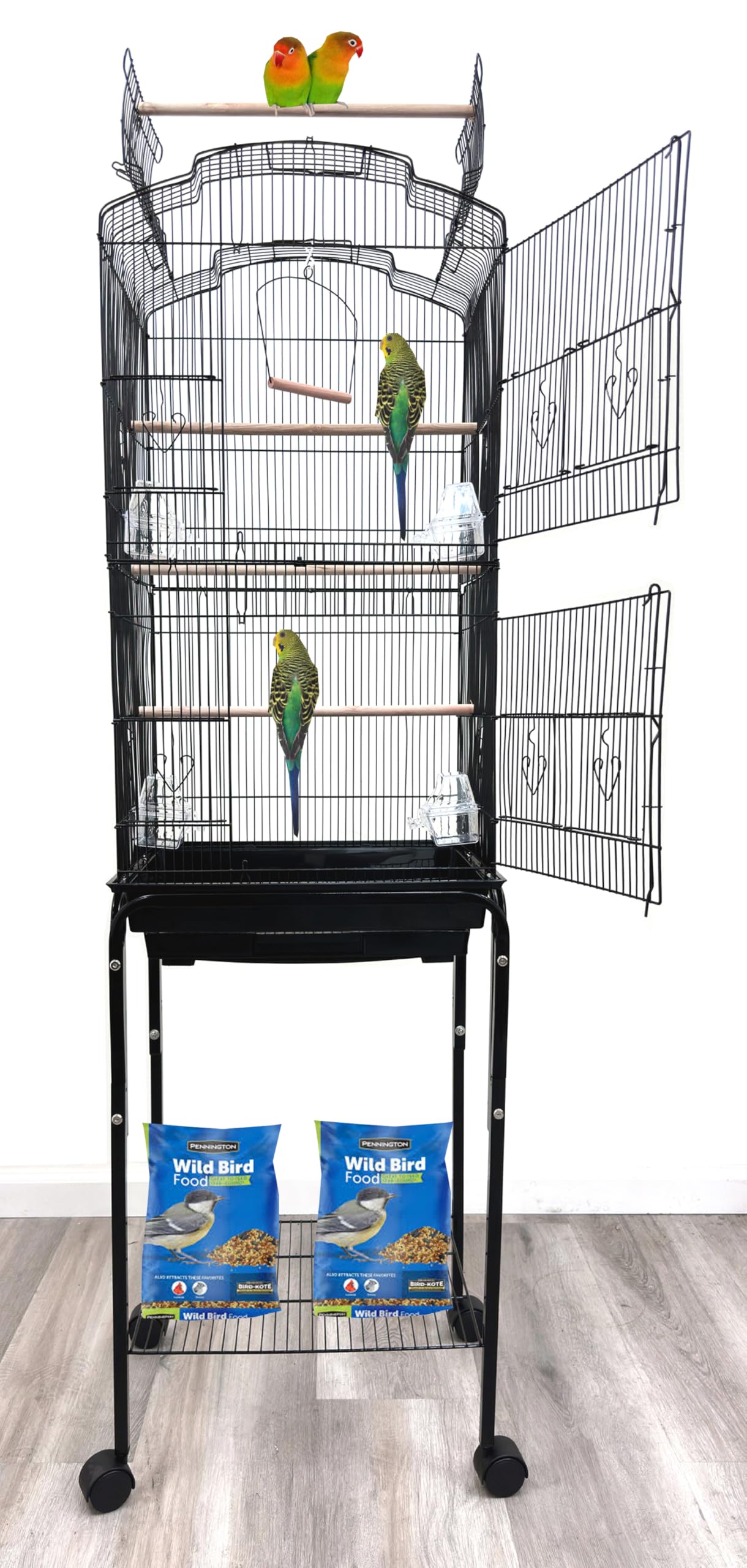 Large Dome Top Canary Parakeet Cockatiel Lovebird Finch Bird Flight Cage with Stand