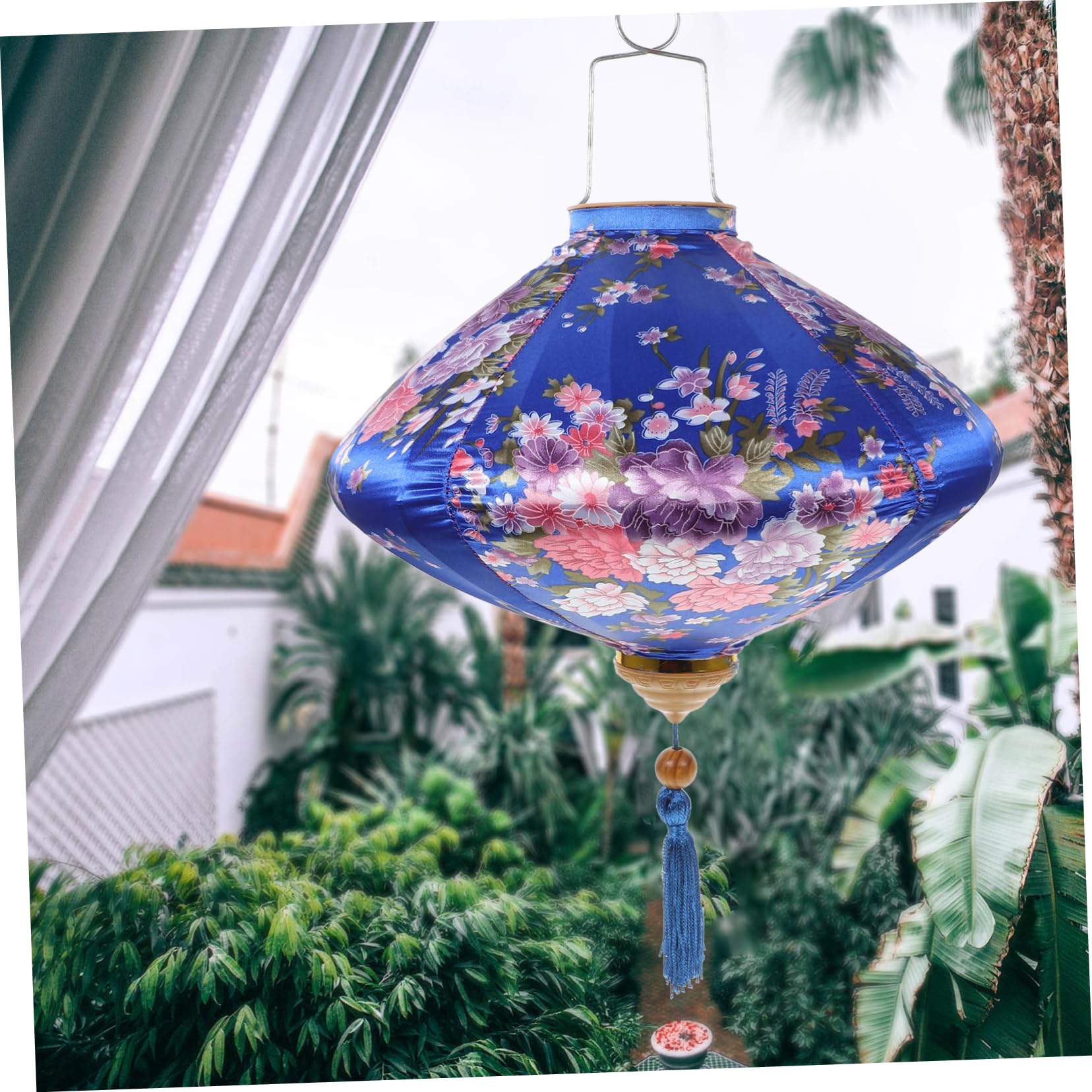 BESPORTBLE Adorno de Linterna Floral Borlas Linterna Colgante Hogar Decoración Año para Patios y Interiores