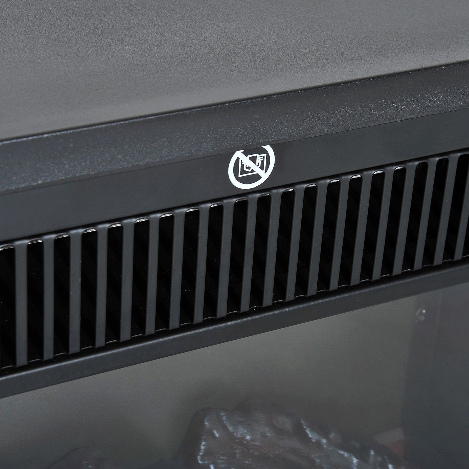HOMCOM Camino Elettrico da Terra Moderno 600W/1200W, 34x17x31 cm, Nero