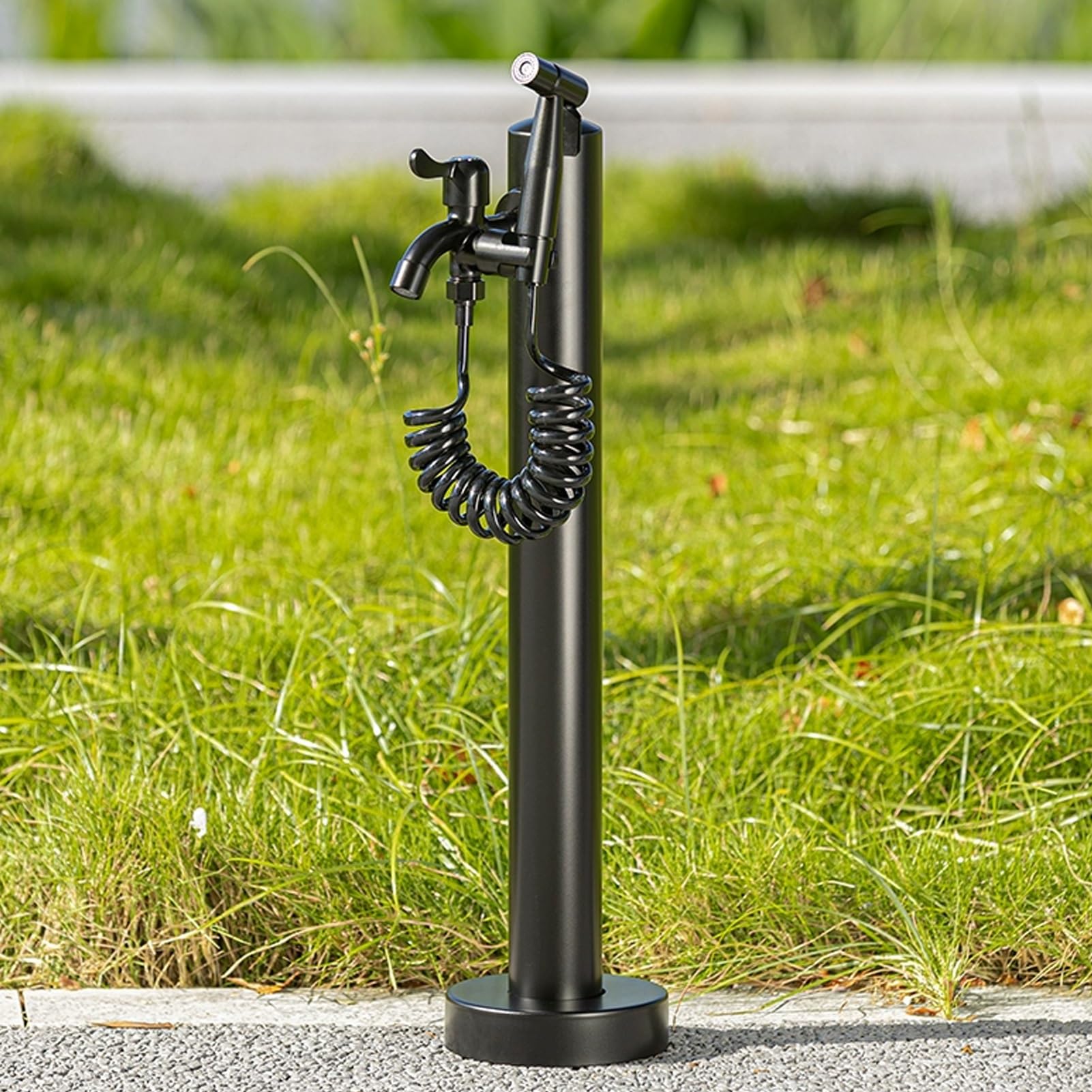 WOTZOV Stainless Steel Vertical Garden Water Column - 60Cm Outdoor Water Dispenser With Faucet & Spray Gun, Ideal For Irrigation, Washing, And Gardening，60CM/23.6IN