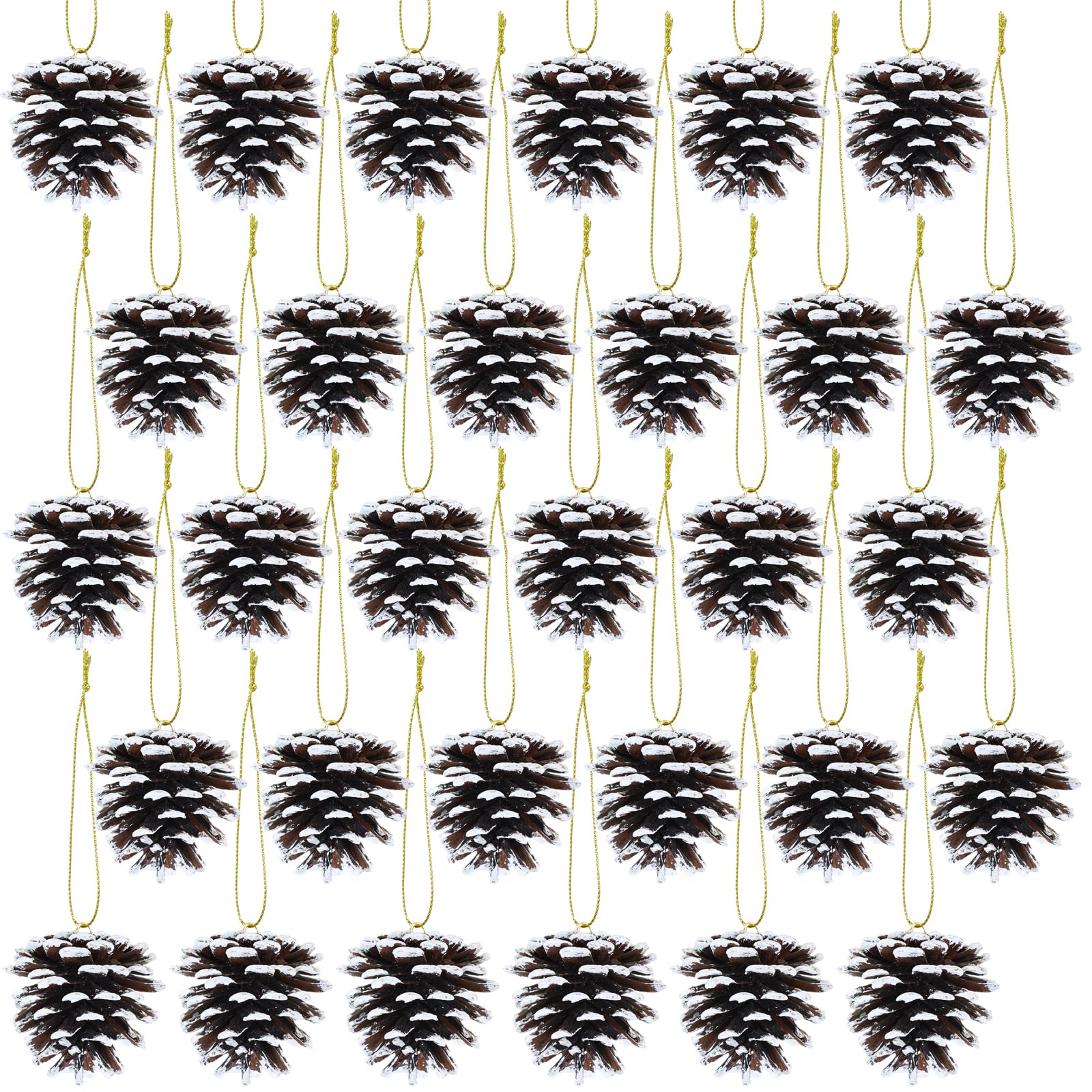 Décorations pour sapin de Noël Winlyn : pommes de pin avec ficelle pour fêtes
