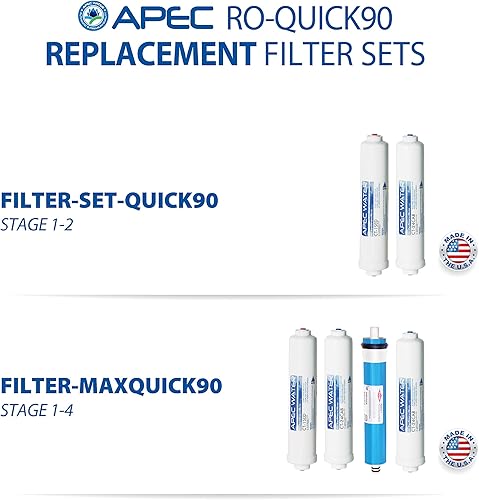 Miniatura 9 de APEC Water Sistemas RO-QUICK90 Ultimate Supreme Compact Size con conexión rápida Filtros de cambio fácil Sistema de ósmosis inversa debajo del