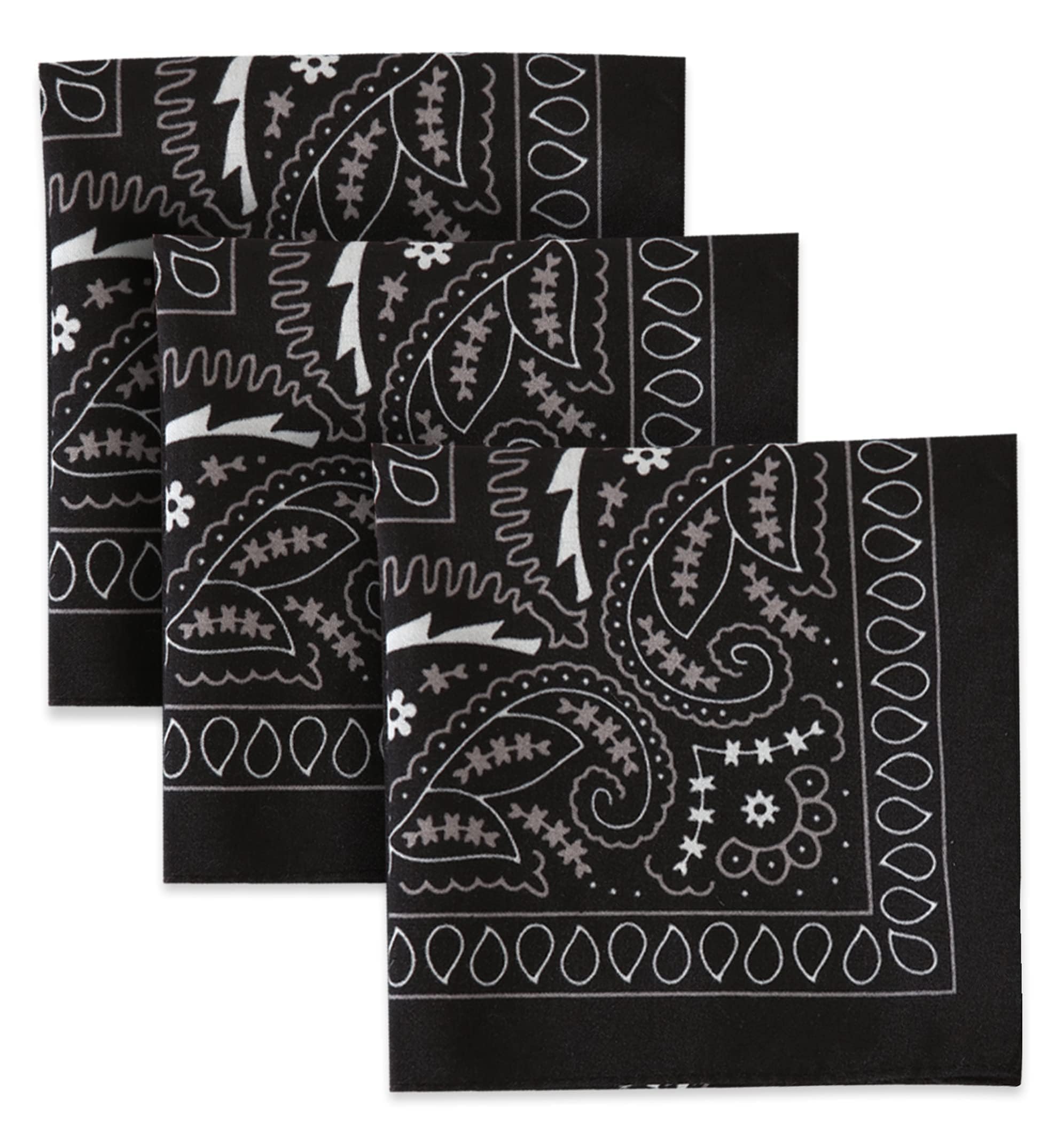 Tough Headwear Large Bandana Headband - Handkerchief Bandanas for Men & Women - Paisley Bandana Pack - Cowboy Scarf