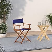 Vista 31 de Casual Home - Silla de director de 30 in, marco blanco, con lona color blanco, altura de barra