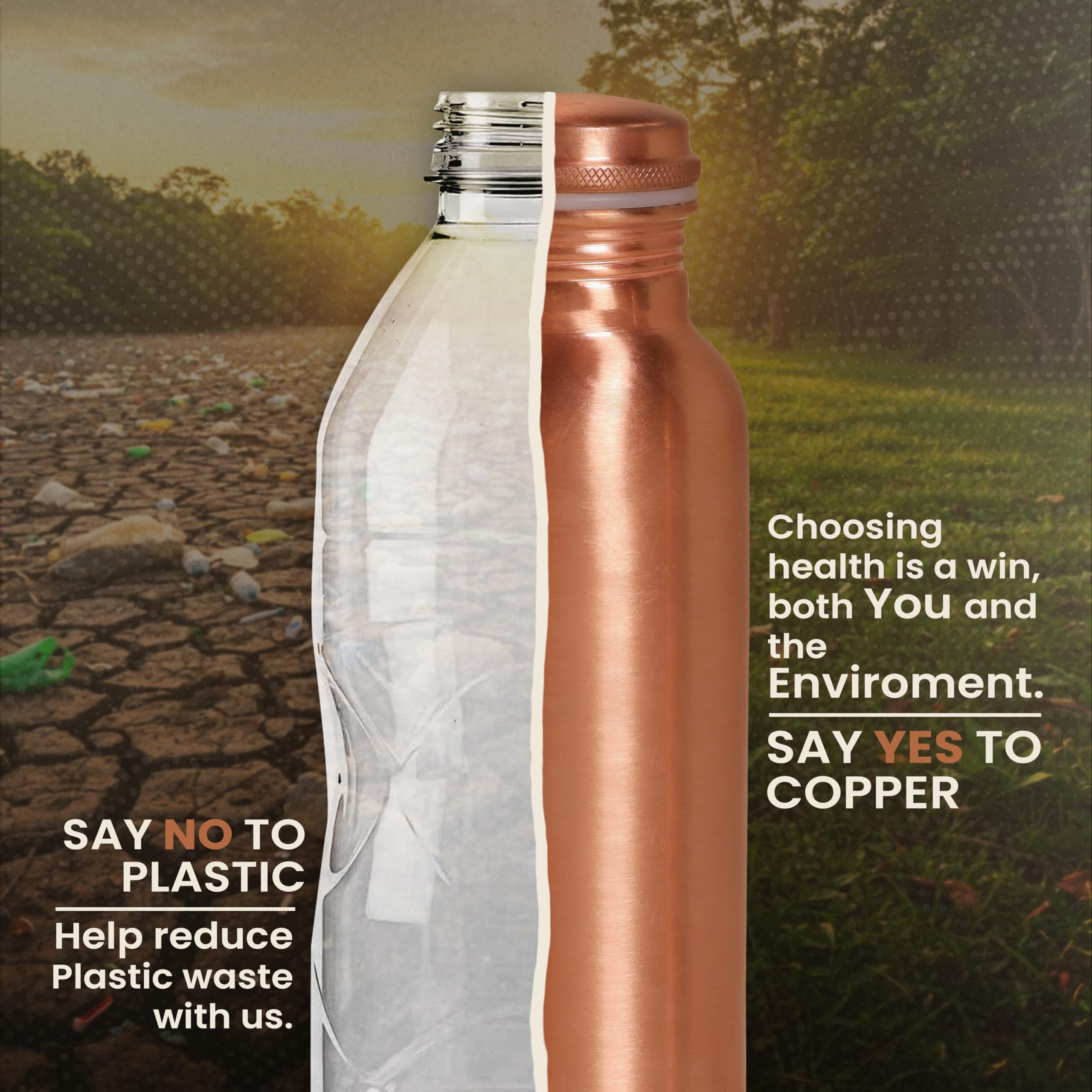 Amazon.com: THE ART BOX Pure Copper Water Bottle 34 oz (1000 ml