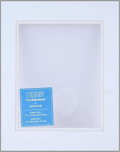 Gallery Solutions Tapete blanco doble de corte biselado personalizado para portarretratos de 11 x 14 pulgadas con apertura de 8 x 10 pulgadas