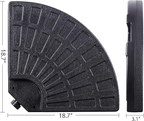 Miniatura 6 de 4 soportes voladizos para sombrilla de patio, con forma redonda, relleno de agua y arena, base resistente con bloqueo para jardín, patio trasero y