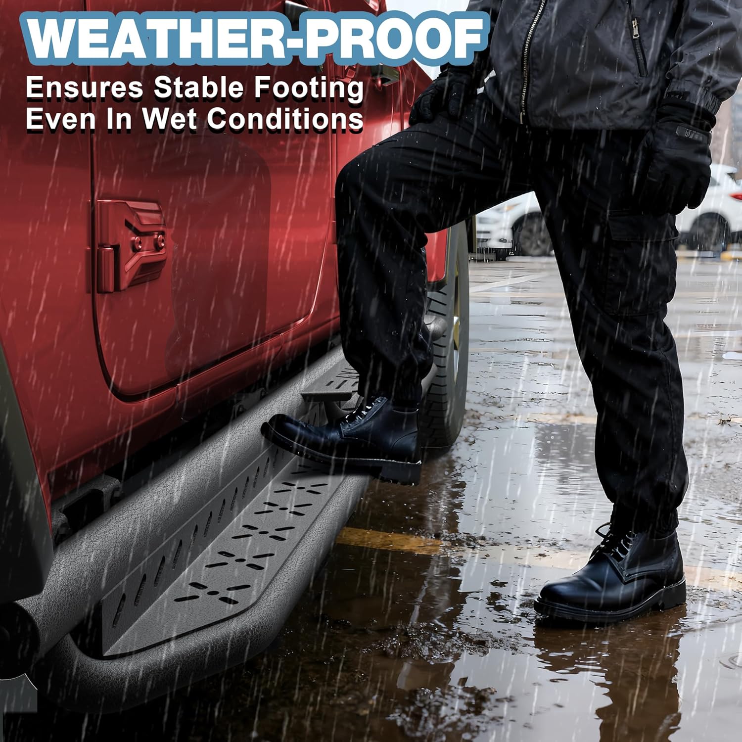 Running Boards for 2006-2020 Chevy Suburban & GMC Yukon XL, Carbon Steel Nerf Bars Side Steps for Full Size SUV, Black Powder Coated Running Boards