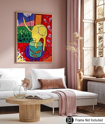 Miniatura 6 de Poster Master Póster vintage de Henri Matisse  Gato retro con estampado de pez rojo  Arte de fauvismo  Regalo para él, ella, amante de los animales,