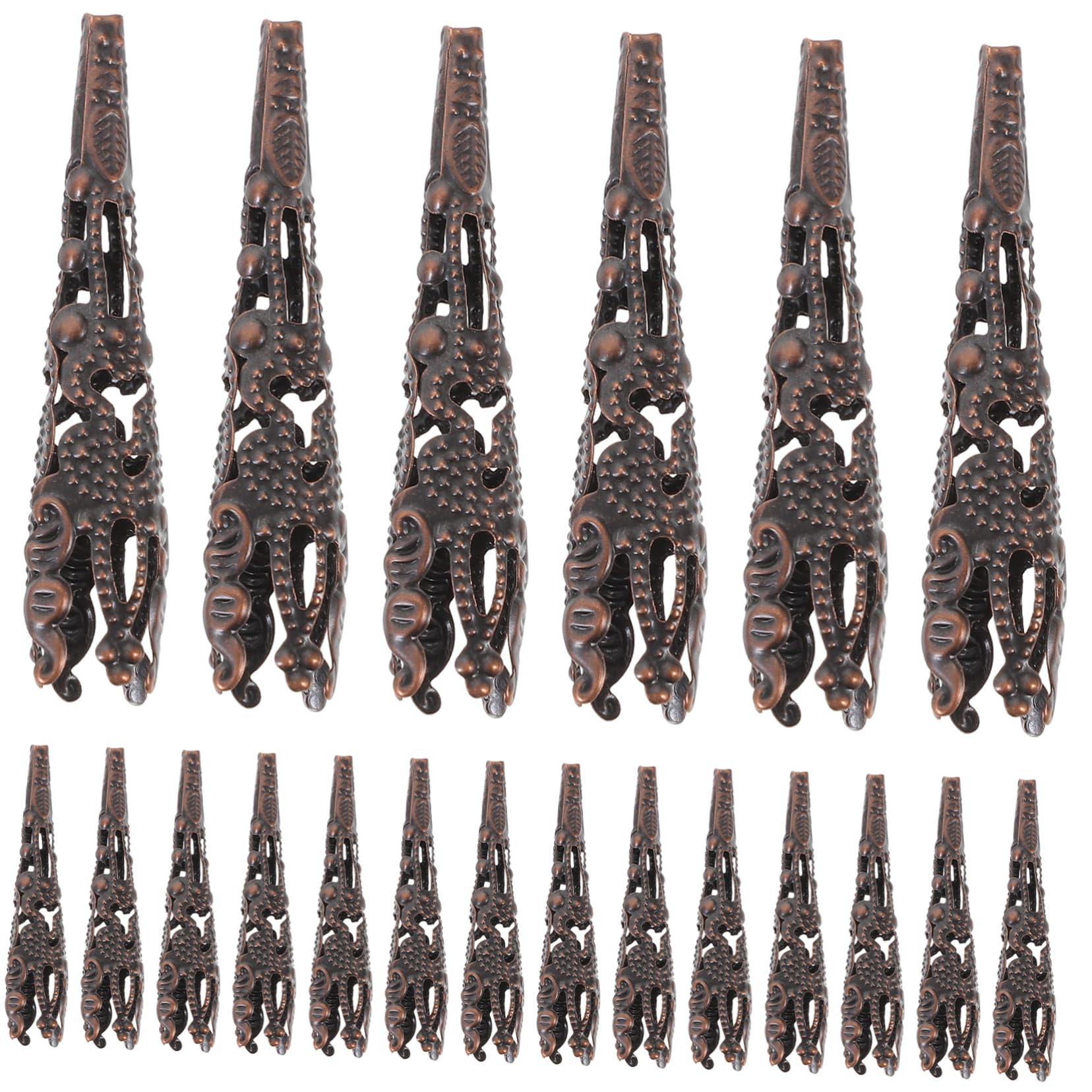 ARTIBETTER Unique Trumpet Flower Bead Caps 120pcs Metal Jewelry Bead End Caps for Diy