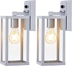 2 Pack Matte Black Outdoor Porch Wall Sconce Light Fixture | Modern Anti-Rust Weatherproof Aluminum Wall Lamp,Open Bottom,UL Listed,Ideal for house,exterior,front‑door,patio,garage.
