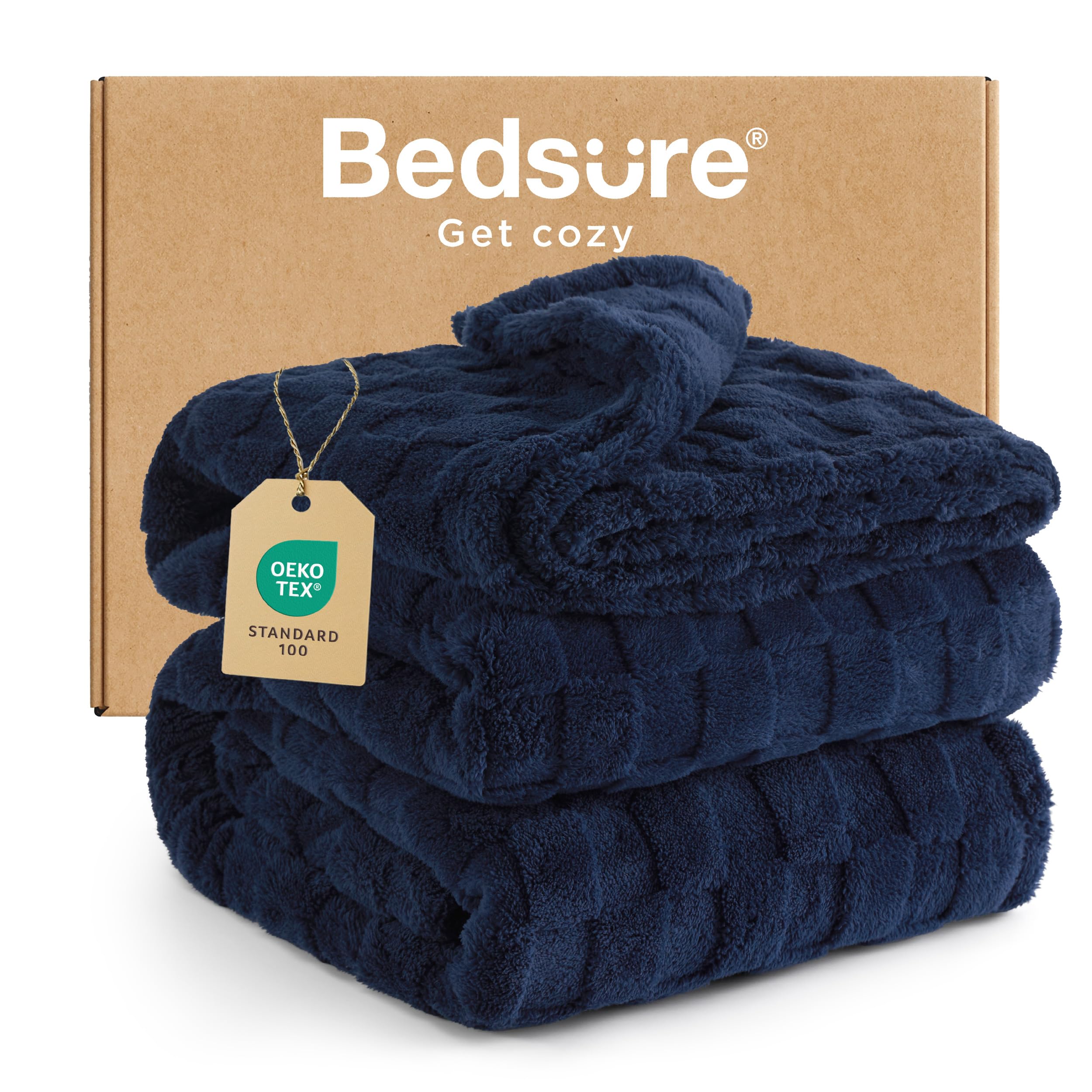 Bedsure Bed Blankets King Size - Fleece Blanket Fluffy Cosy Warm Blankets, Soft Cute Double Size Throw Gifts for Women and Girls, Dark Grey, 230x270 cm — view 64