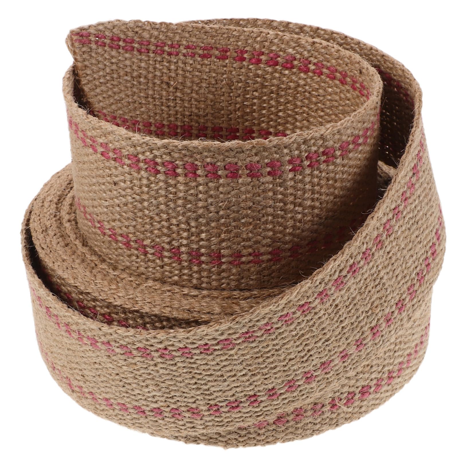 Ruban de jute naturel avec couture rouge pour sangle de chaise