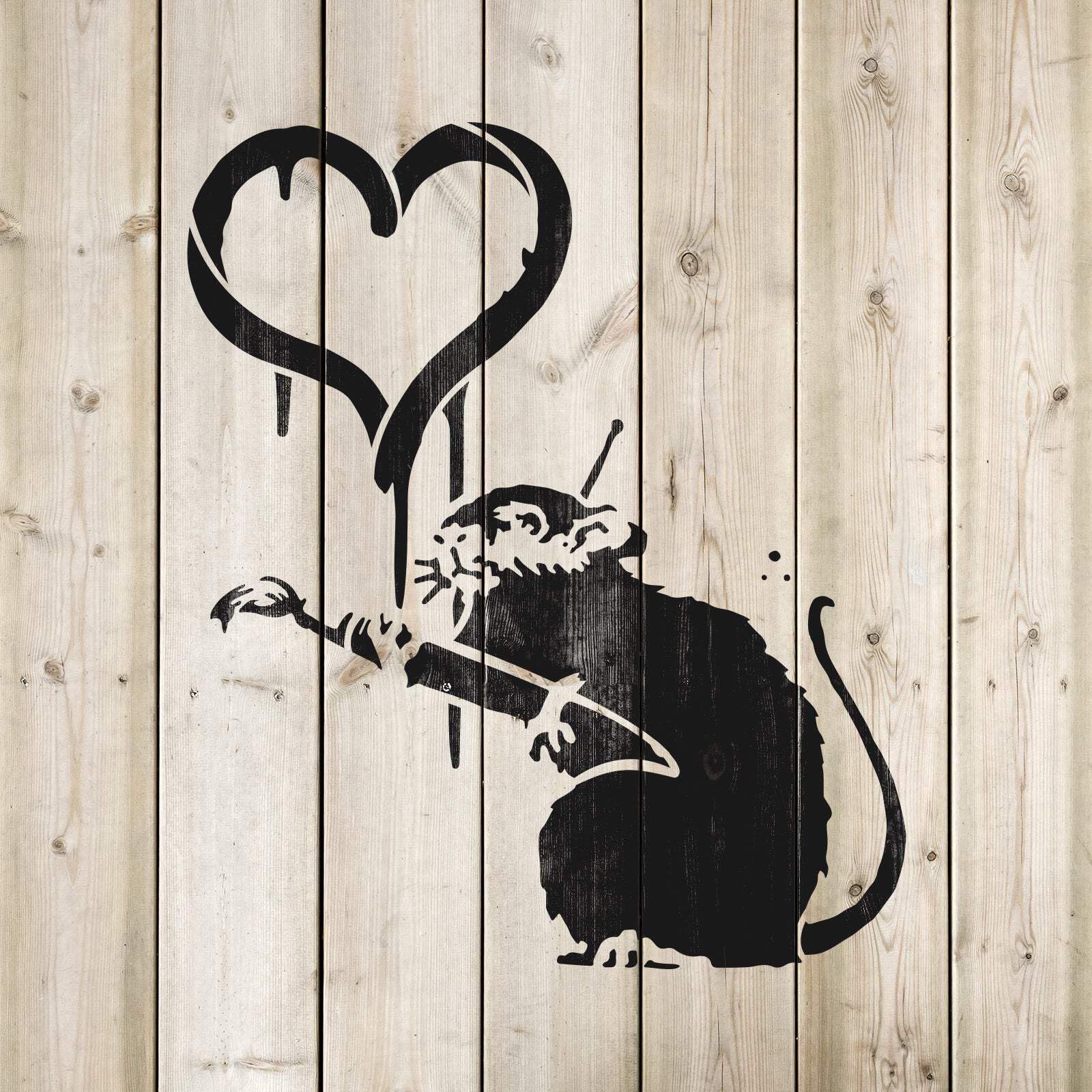 Banksy Love Rat szablon A5