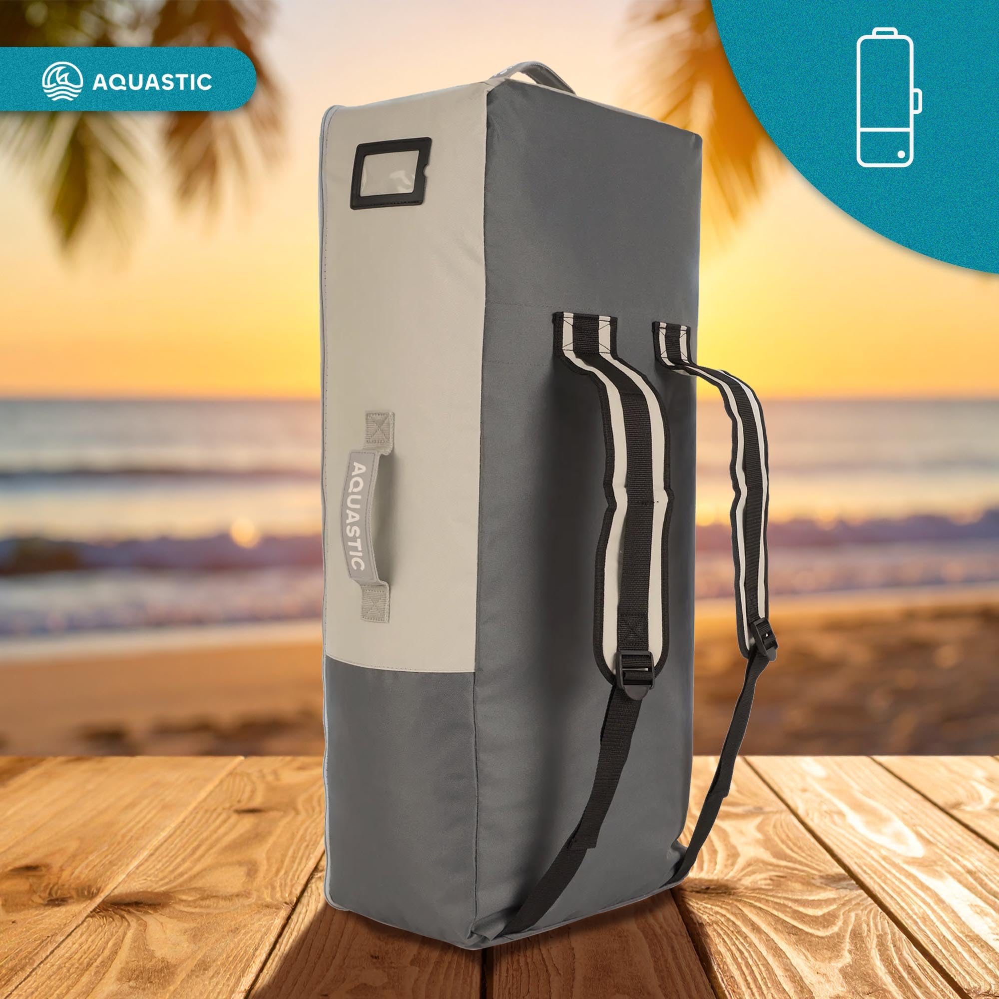 AQUASTIC Vista nadmuchiwana deska SUP 11'2" | Allround Shape | Drop Stitch Lite | 340 × 89 × 15 cm – 340 l | Maksymalne obciążenie 150 kg | okno podwodne | Slide-In Stand Up Pad