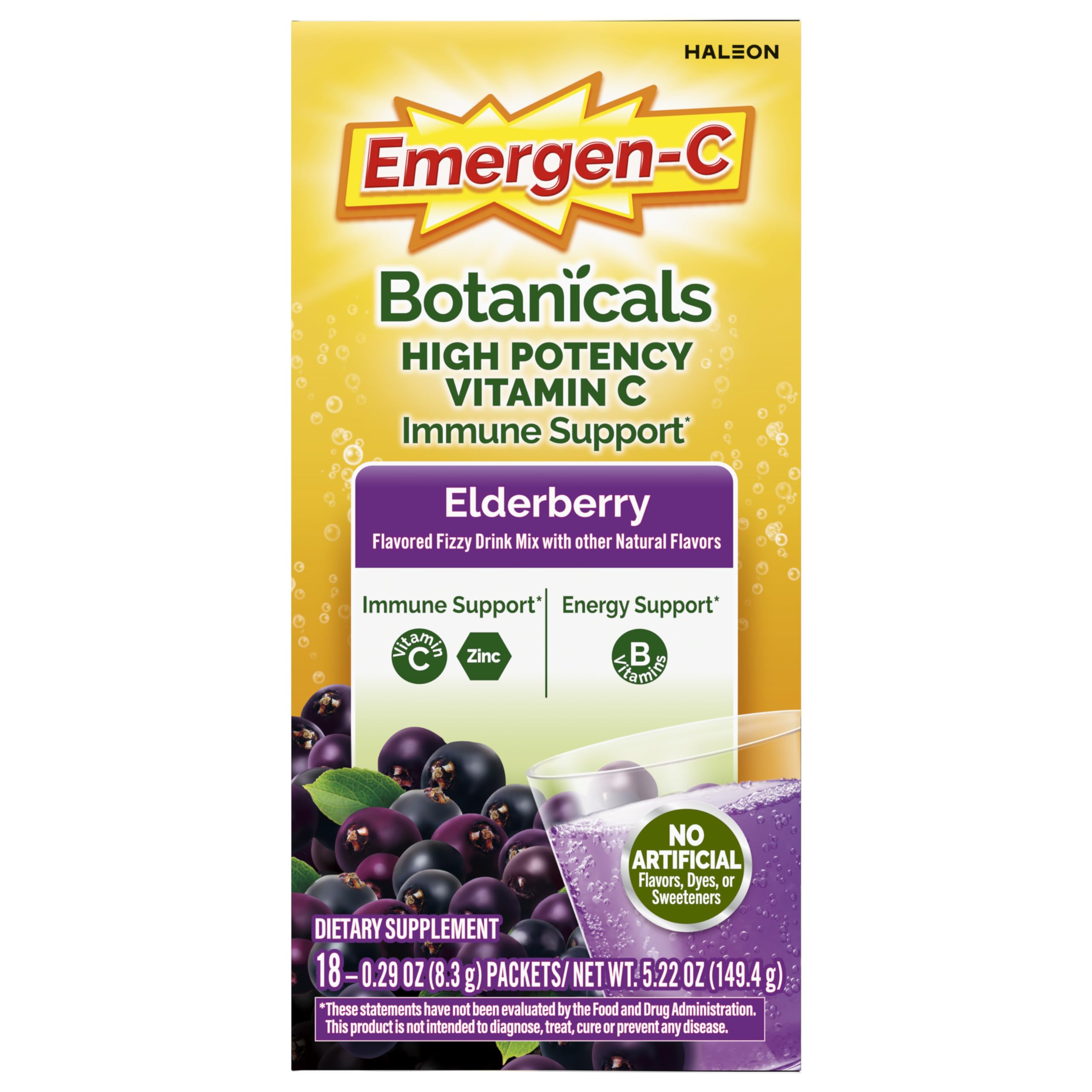 Emergen-C Elderberry Fizzy Drink Mix, Elderberry Immune Support, 18 Count — Amazon image 9