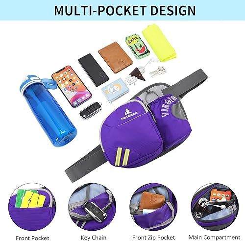 Miniatura 3 de Peicees Riñonera con soporte para botella de agua para hombres y mujeres, senderismo, correr, pasear al perro, para todos los teléfonos (botella no