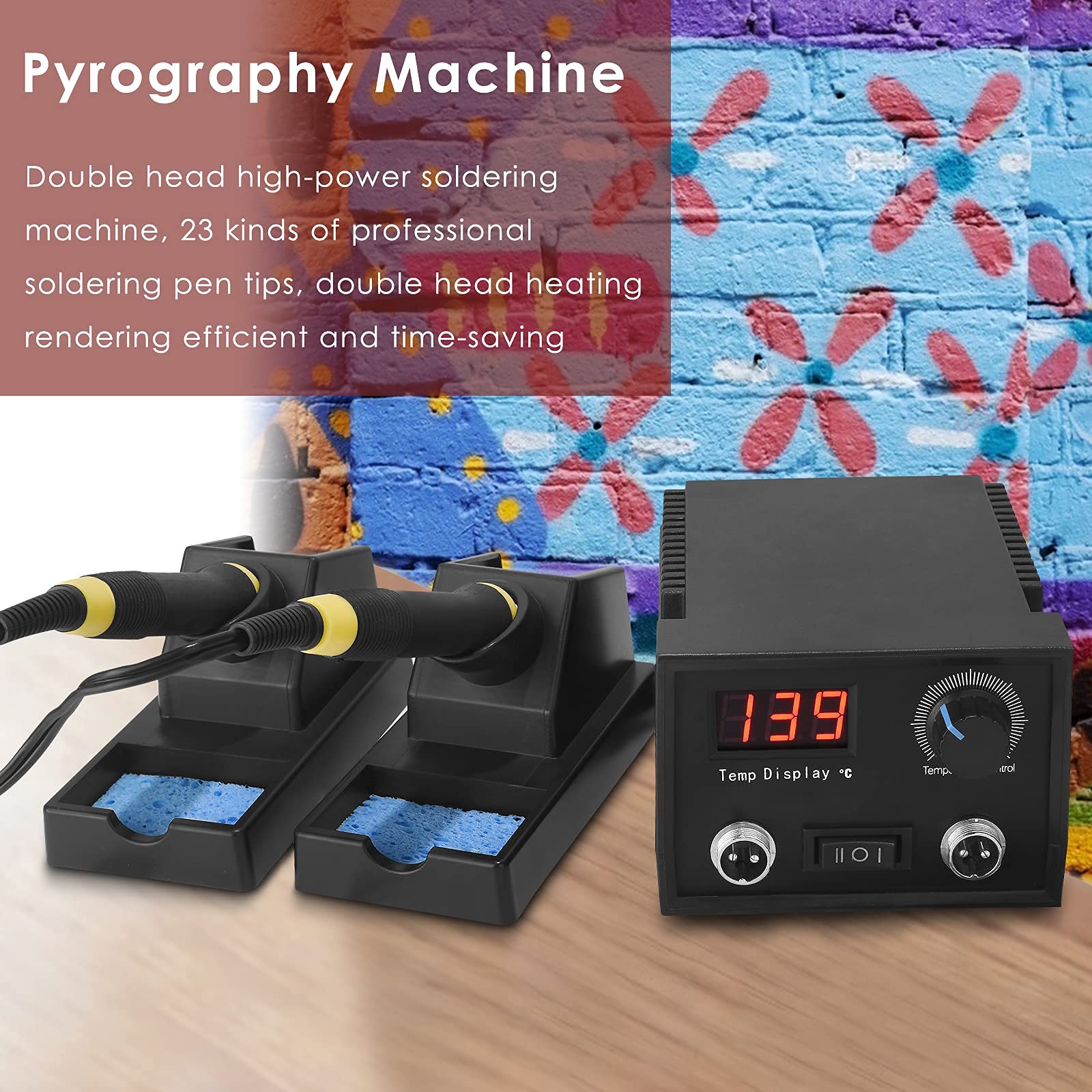 Crtkoiwa BolíGrafo Multifuncional para Pirograbado de LeñA con 23 Puntas de Pirograbado, Ajuste de Temperatura de 100 ℃ -700 ℃, Máquina de pirograbado Kit，Kit de Pirograbador de Madera