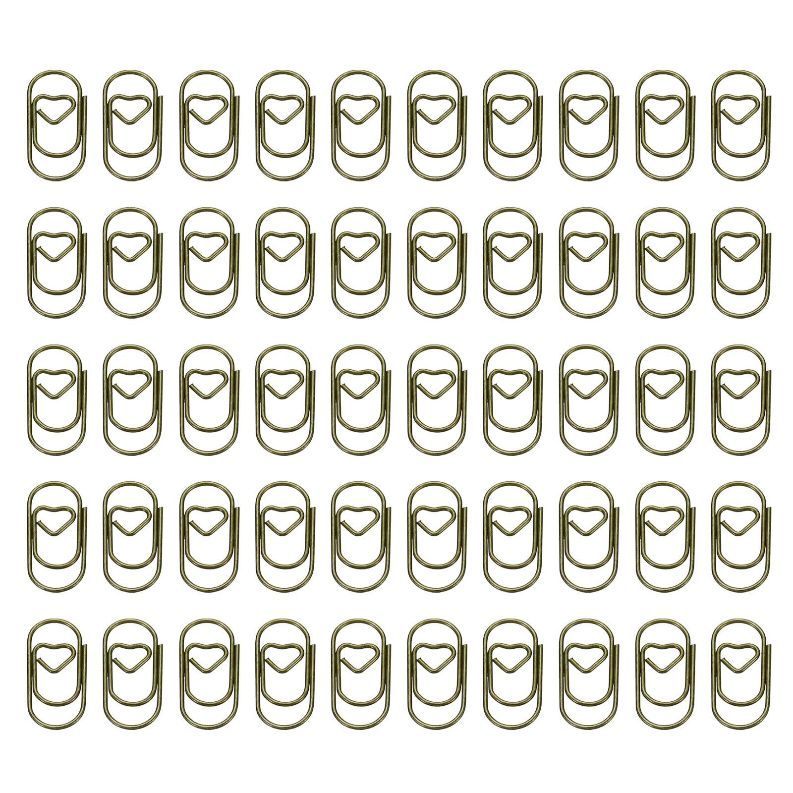 YOKIVE 100 Pcs Paper Clip, Heart-Shaped Clips, Keep Table Neat, Great for Office Art, Home, Daily Use (Bronze Tone, 0.8-inch)