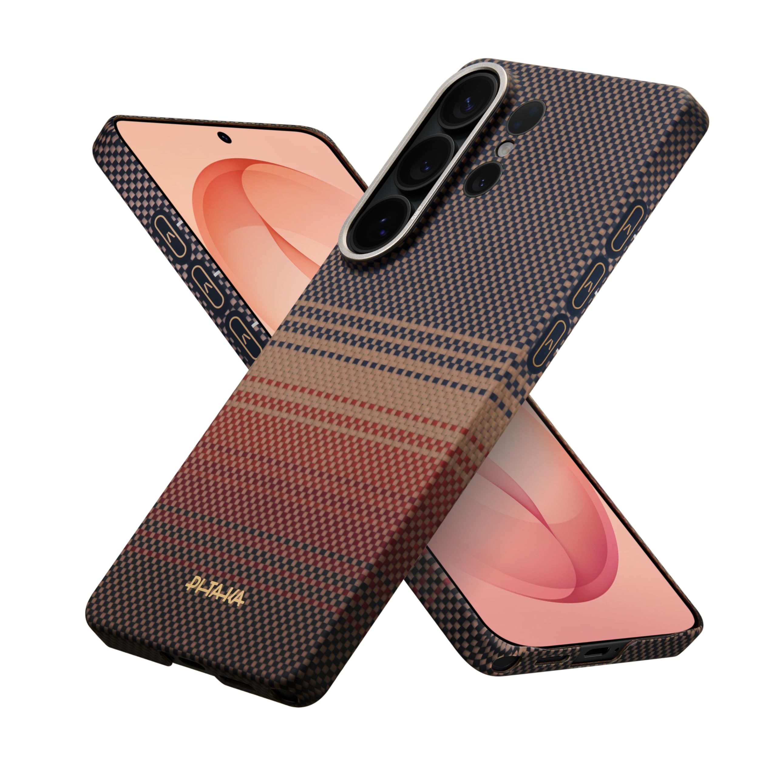pitaka Ultradünne Hülle für Galaxy S26 Ultra Aramidfaser Sonnenuntergang | Aramidfaser Hülle für Samsung Galaxy S26 Ultra mit Aaron Button Slim Magsafe-kompatibel Handyhülle mit Kameraschutz