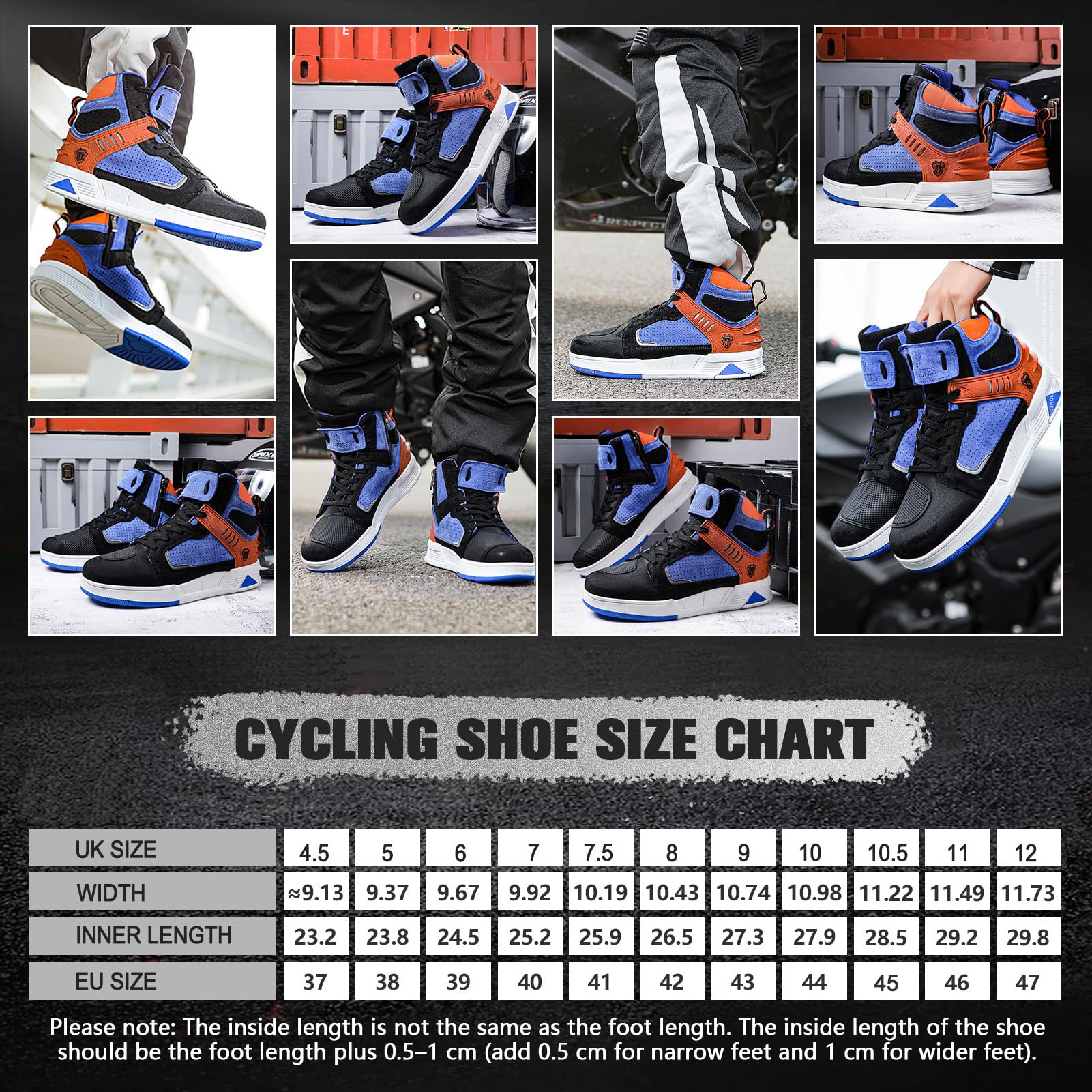 Scarpe da Moto da Uomo in Pelle, Traspiranti, con Cerniera Laterale | Suola antiscivolo, supporto alla caviglia e protezione cambio per spostamenti e guida quotidiana
