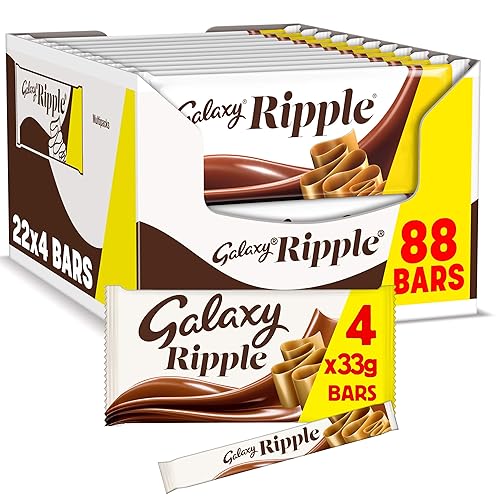 Galaxy Ripple Chocolate Bars for Sharing, Bulk Box, 88 Bars of 33g, (Packaging May Vary) - 33 g (Pack of 88)