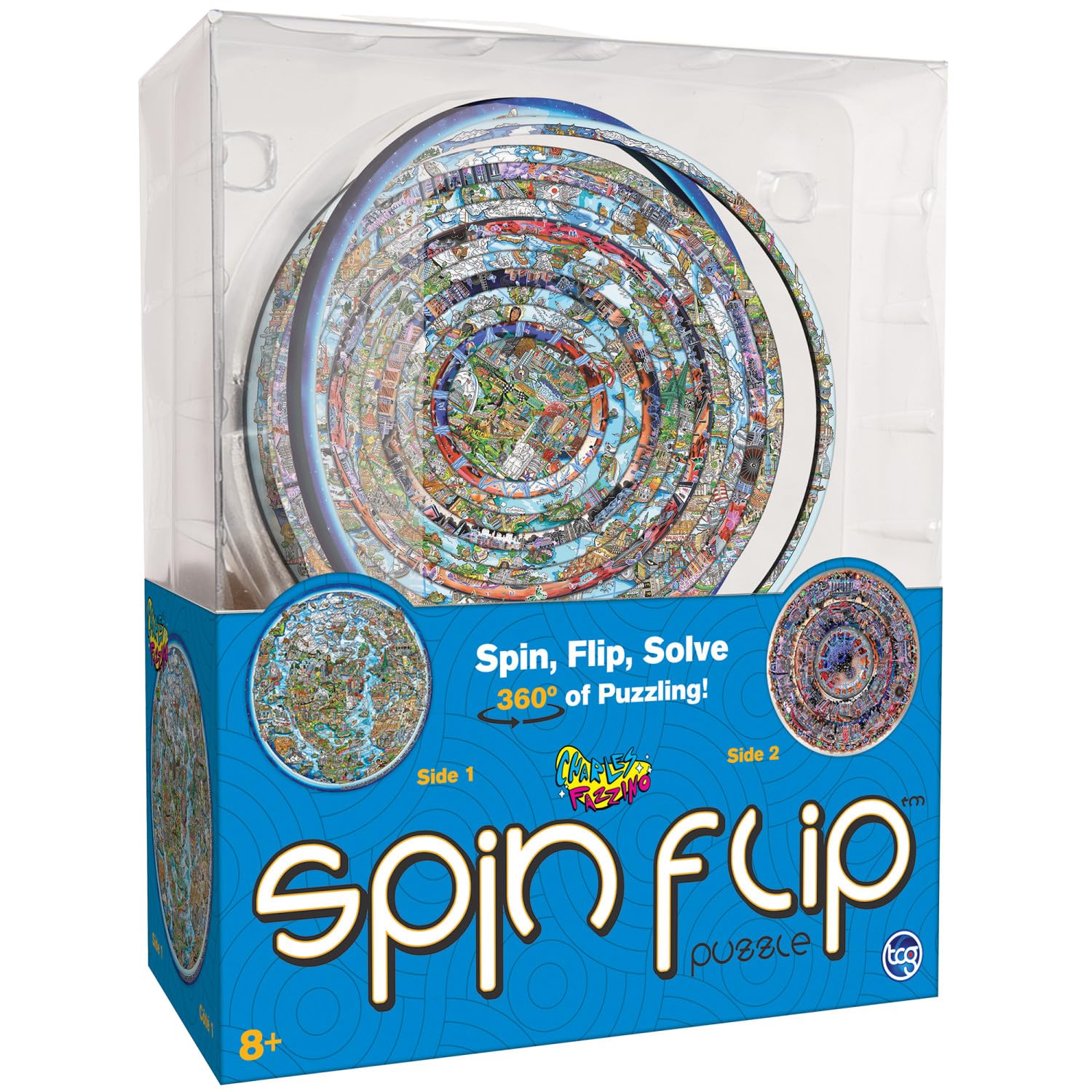 Amazon.com: Spin Flip Puzzle: Charles Fazzino 14 Rings, 3D Puzzle