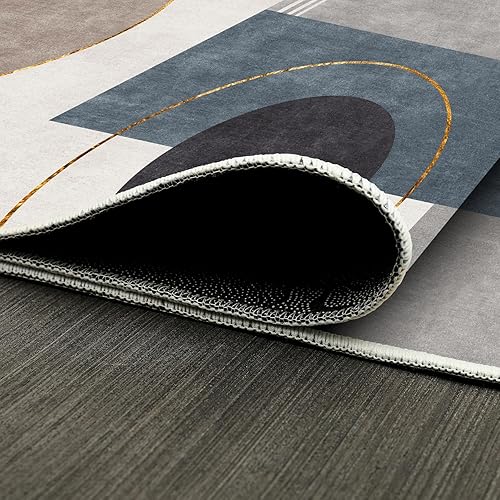 Miniatura 4 de Alfombra de pasillo para interiores con patrón geométrico de 2 x 6 pies (23.6 x 70.9 in), antideslizante, lavable, ideal para pasillo, cocina,