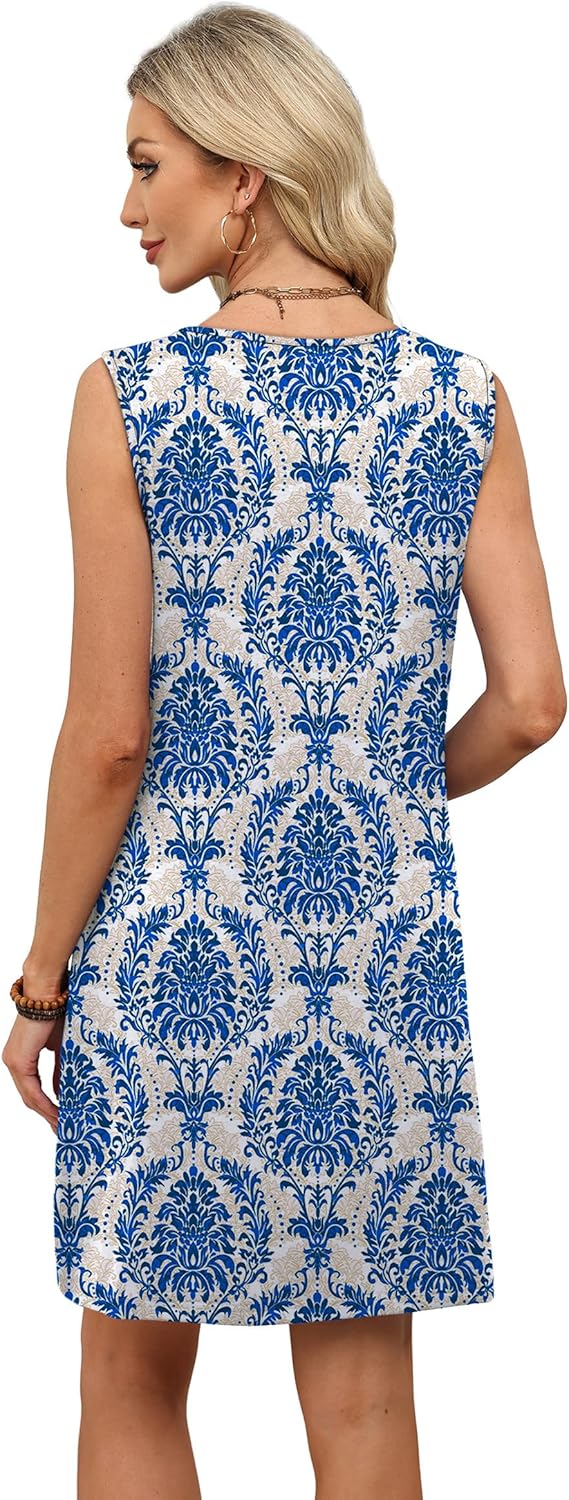 WIHOLL Summer Dresses for Women 2026 Beach Vacation Spring Fashion Lace Mini Tank Dress with Pockets - Image 5