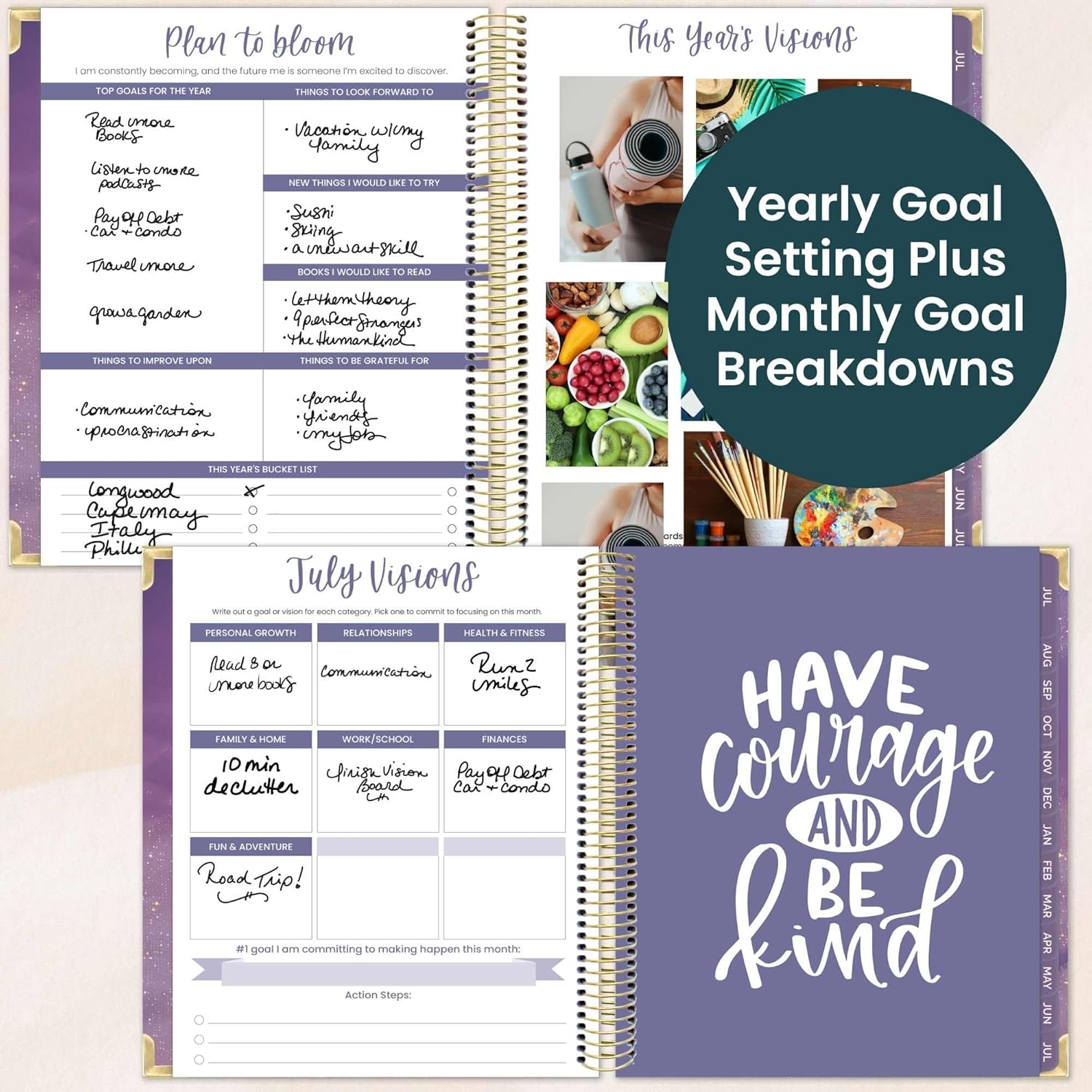 bloom daily planners 2026-2027 Hardcover Academic Year Goal & Vision Planner (July 2026 - July 2027) - 13 Months Weekly & Monthly Agenda Organizer - 7.5" x 9" - Good Things Are Coming