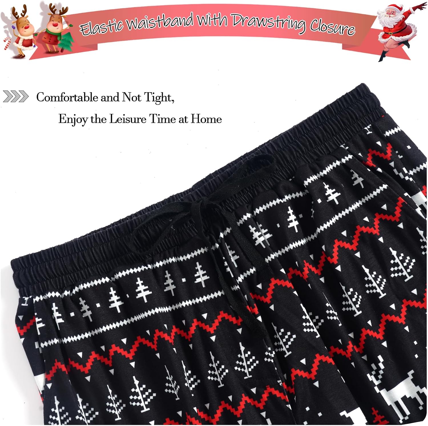 MERIABNY Mens Christmas Pajama Pants Holiday Pajamas for Lounging Sleeping Party - Image 3